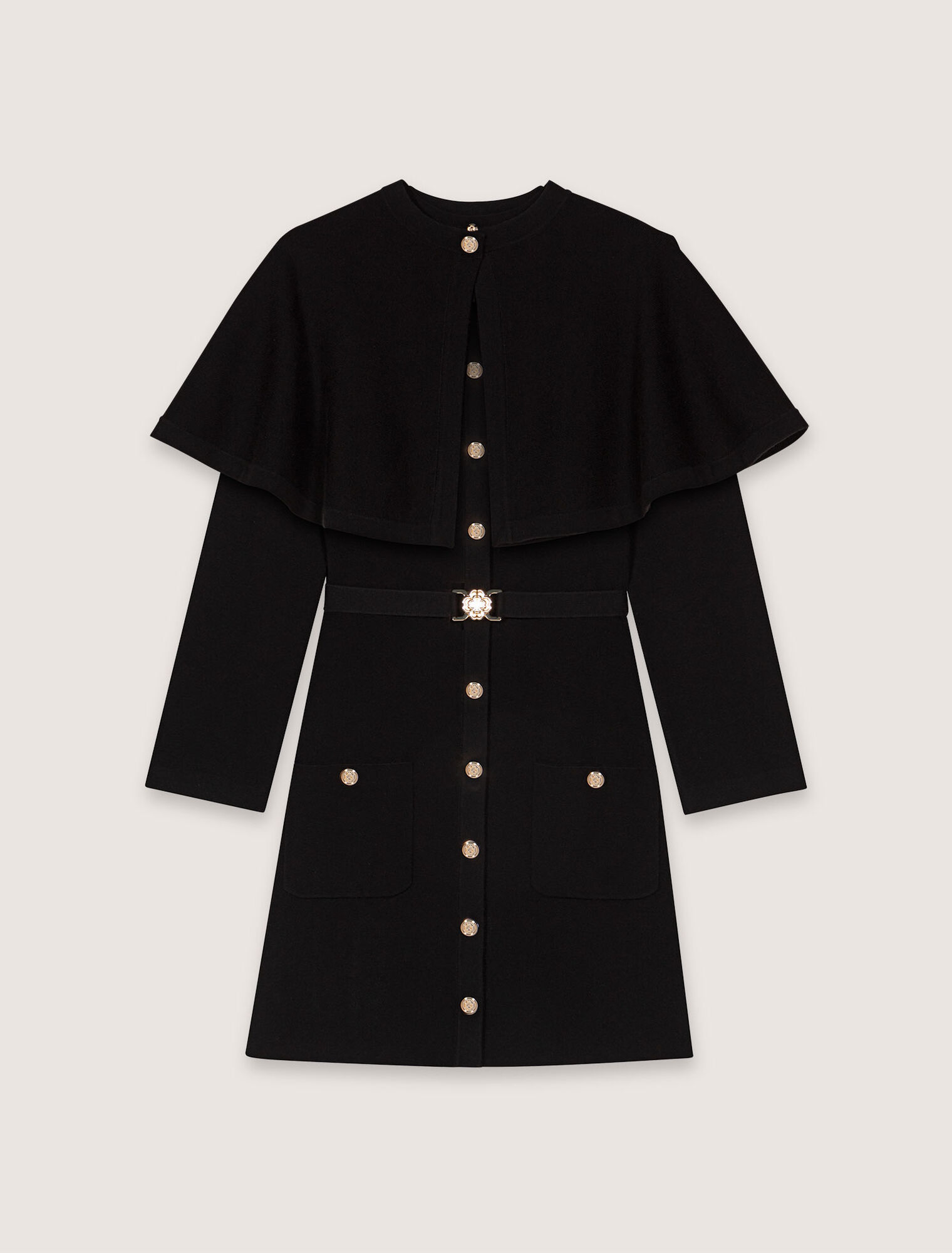 Robe maille 2-en-1 cape amovible
