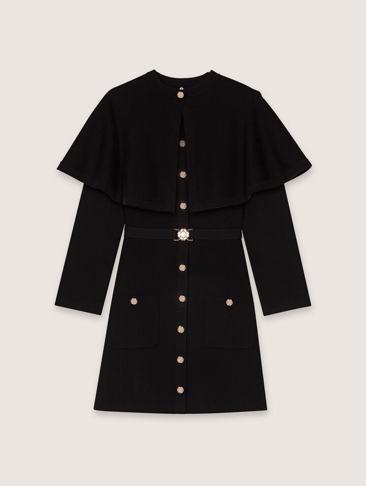 2-in-1 knit dress & removable cape