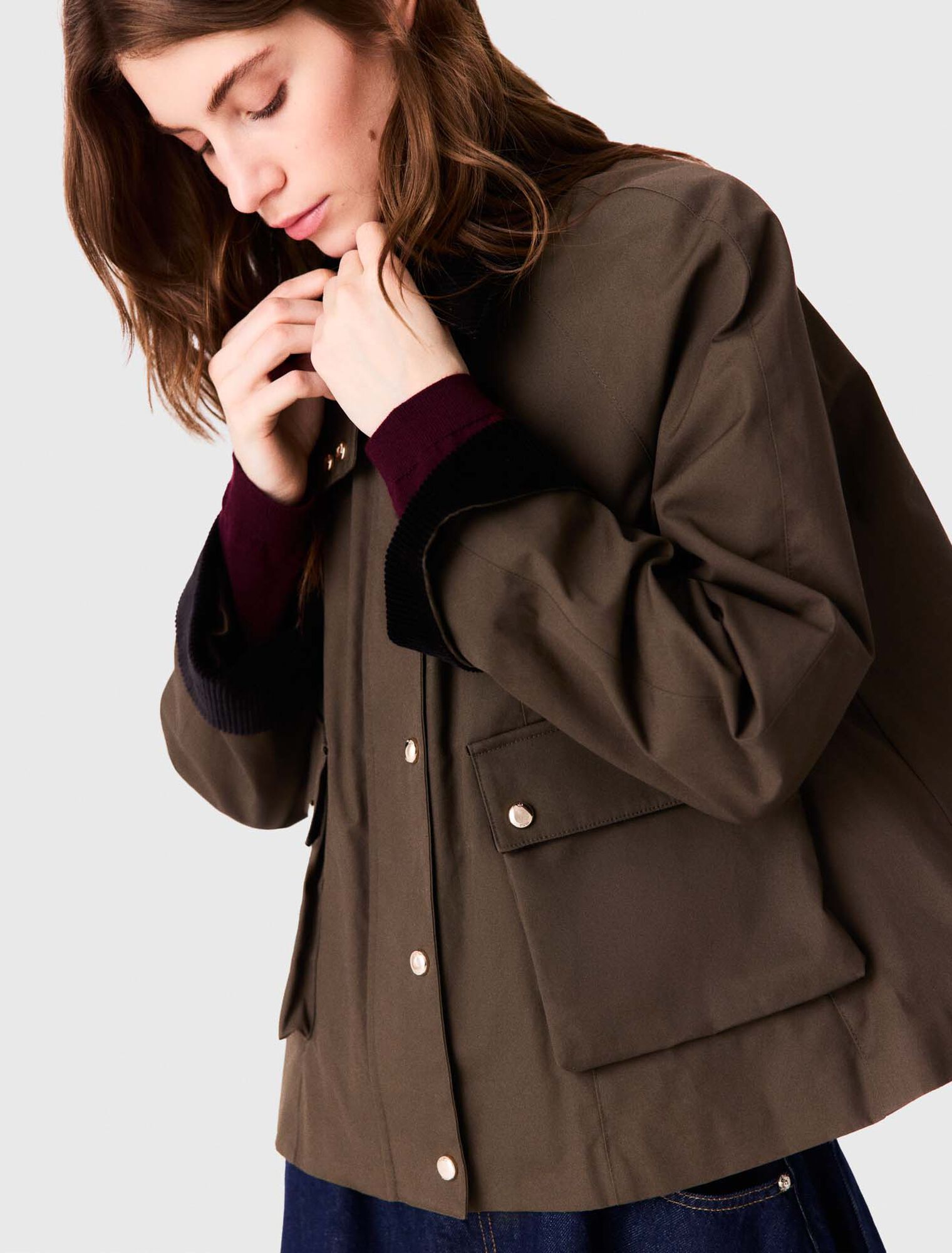 Blouson trap&egrave;ze en coton