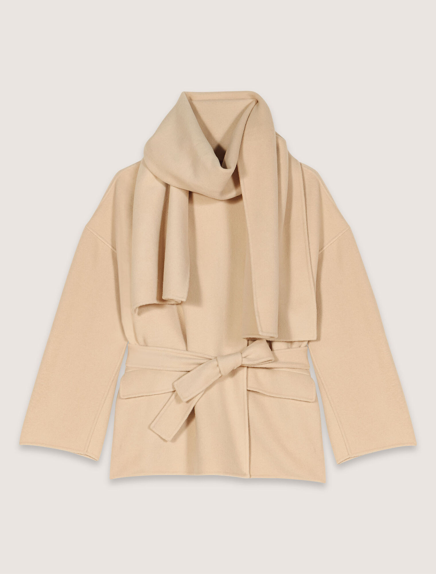 Manteau double face à écharpe