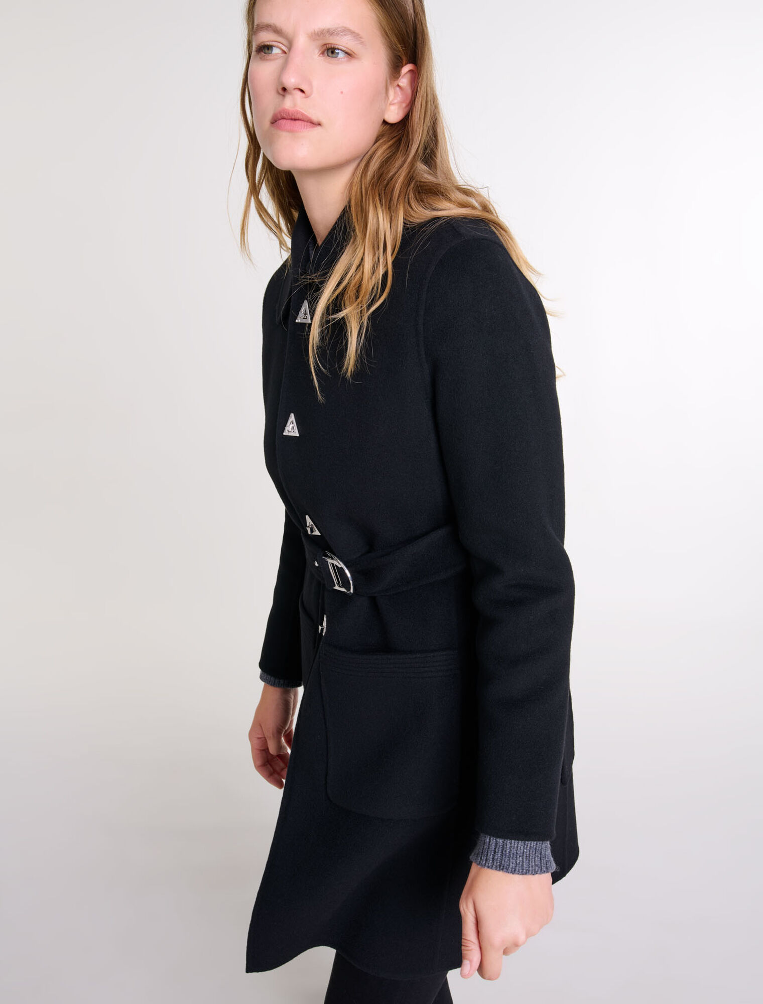 Belted mid-length coat