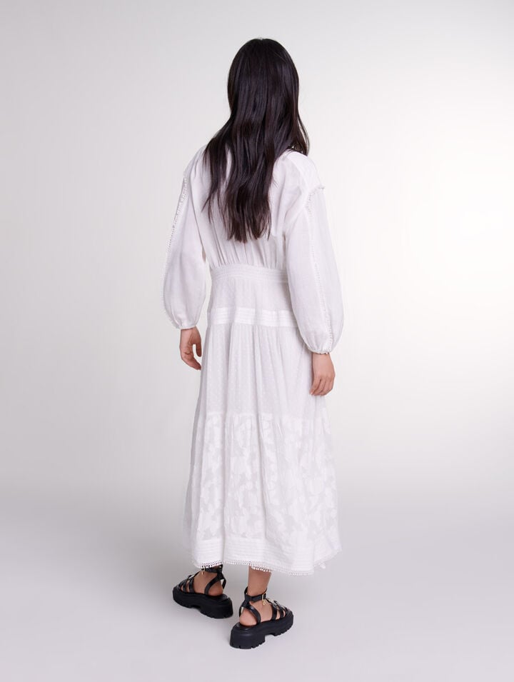 Robe longue en patchwork de coton