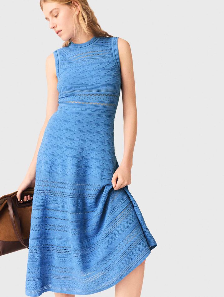 Robe longue en maille pointelle