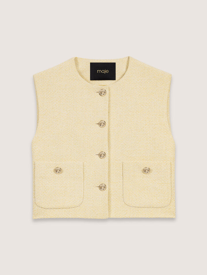 Tweed sleeveless jacket 