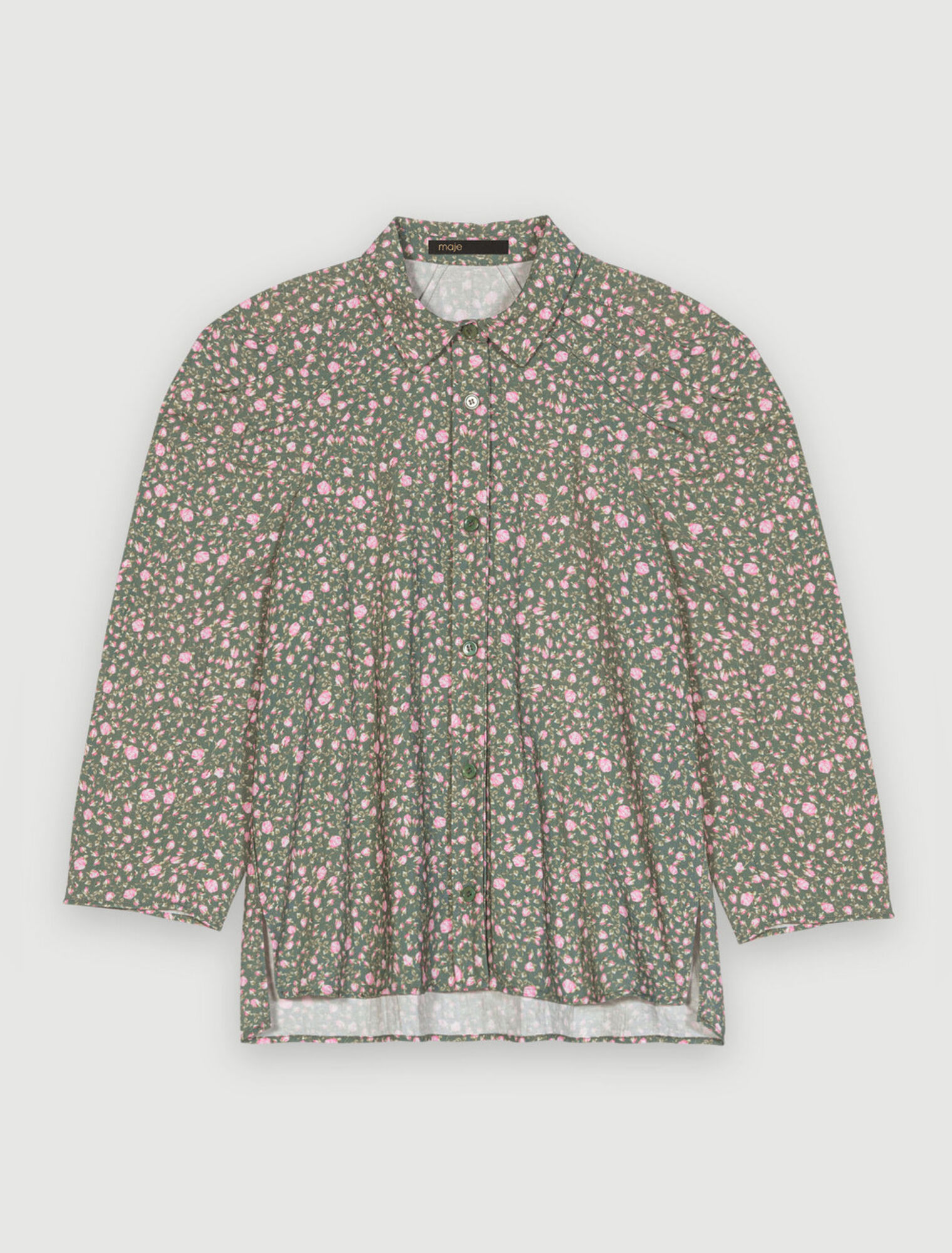 Chemise imprimé boutons de roses