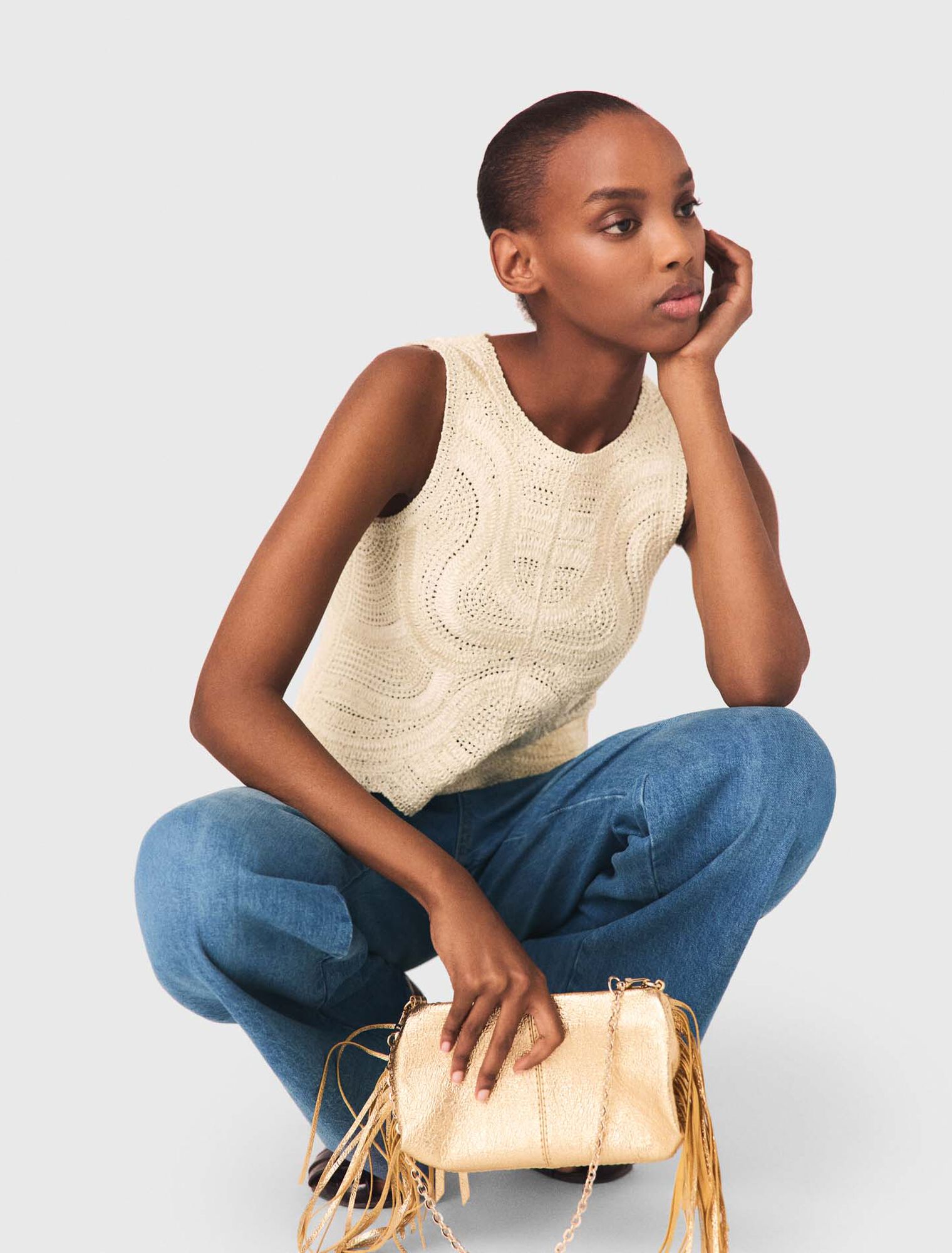 Top sans manches en crochet