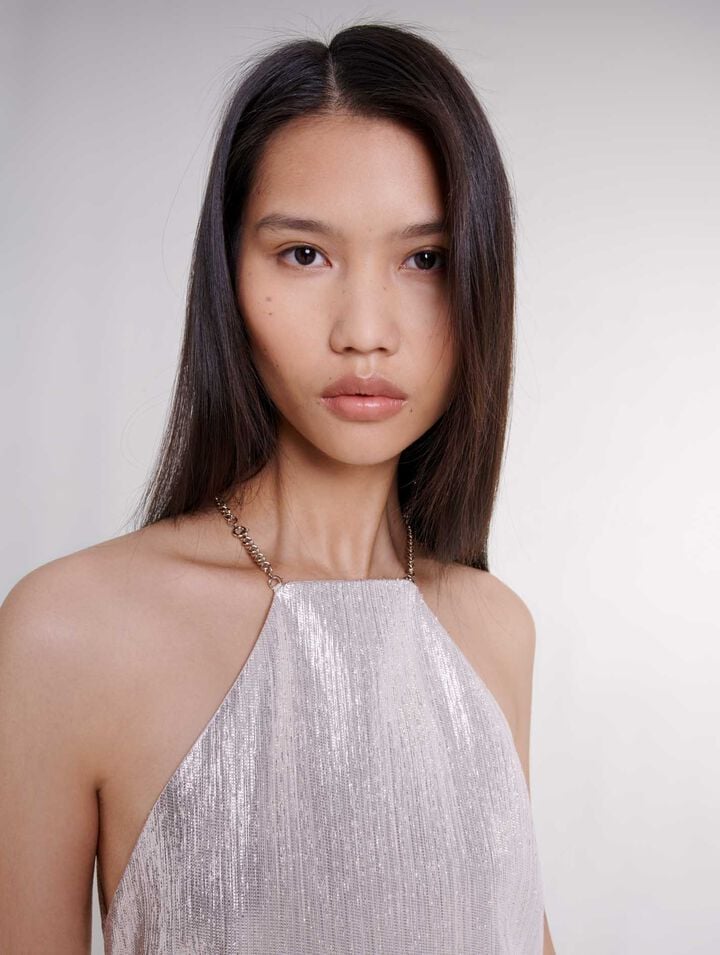 Robe courte métallisée