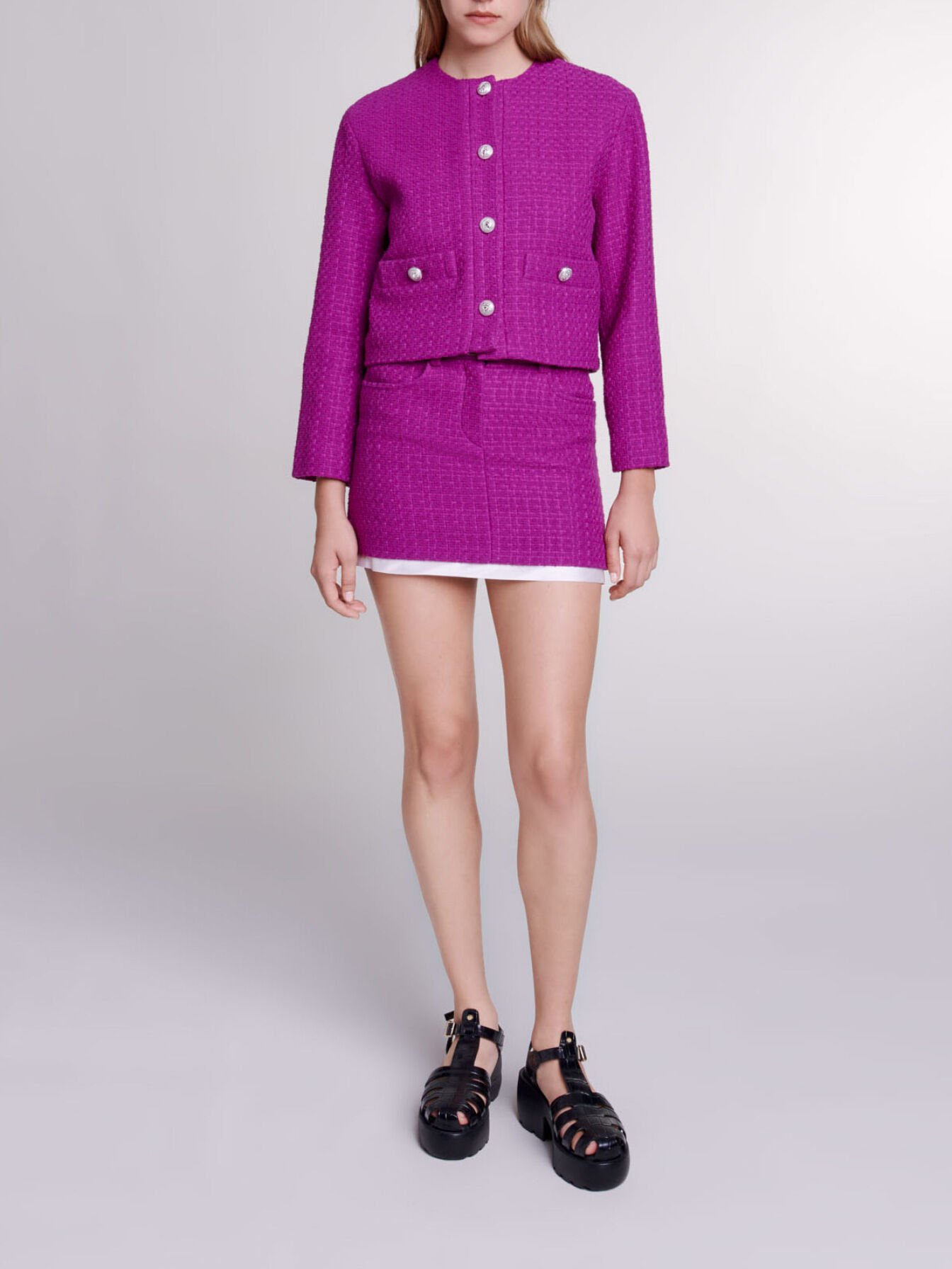 【最終値下げ】THE TOE TWEED JACKET ブラック 最終値下げ】THE TOE TWEED JACKET ブラック THE TOÉ