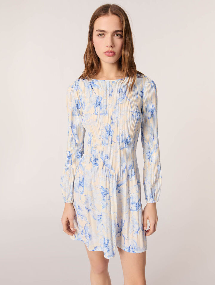 Patterned pleated dress
