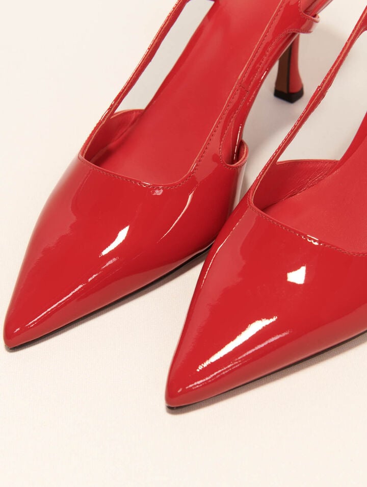 Escarpins slingback en cuir vernis