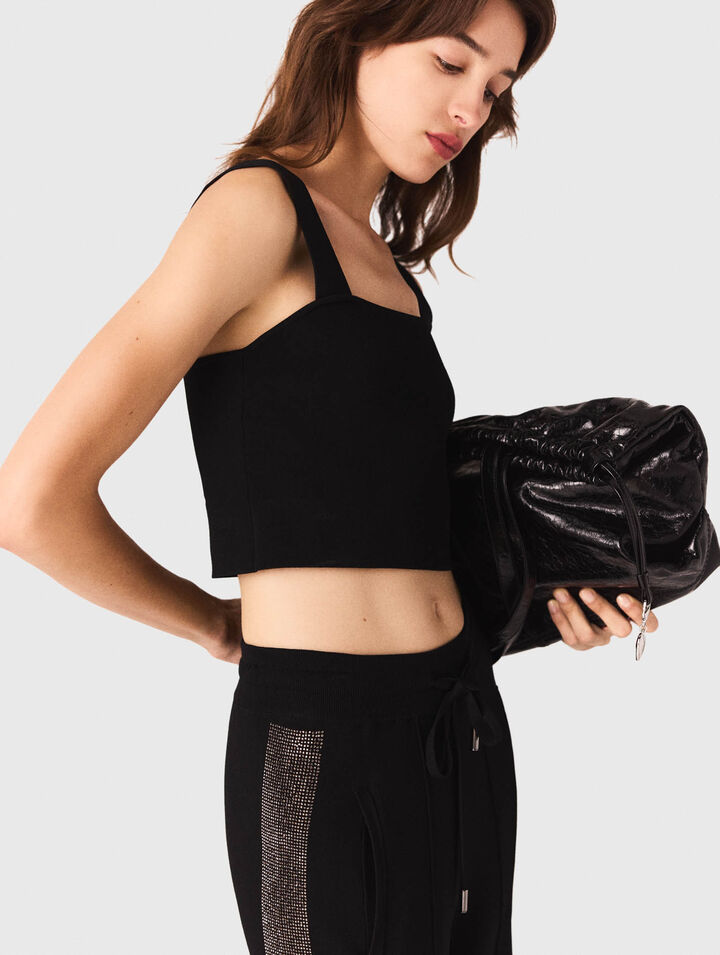 Crop top en maille à bretelles