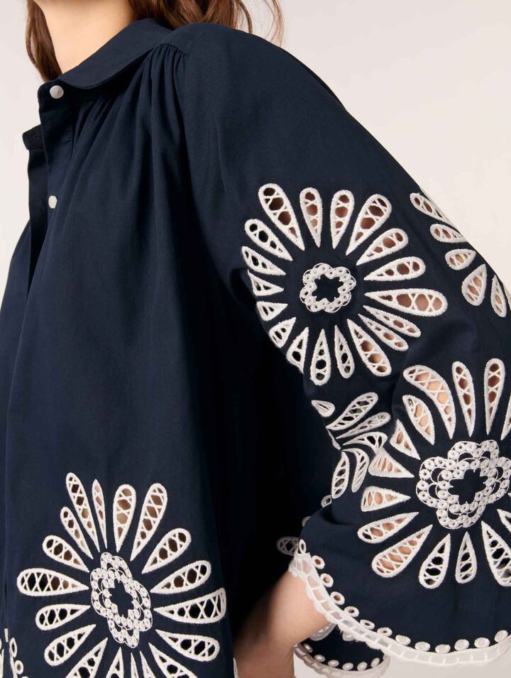 Chemise courte avec détails crochet