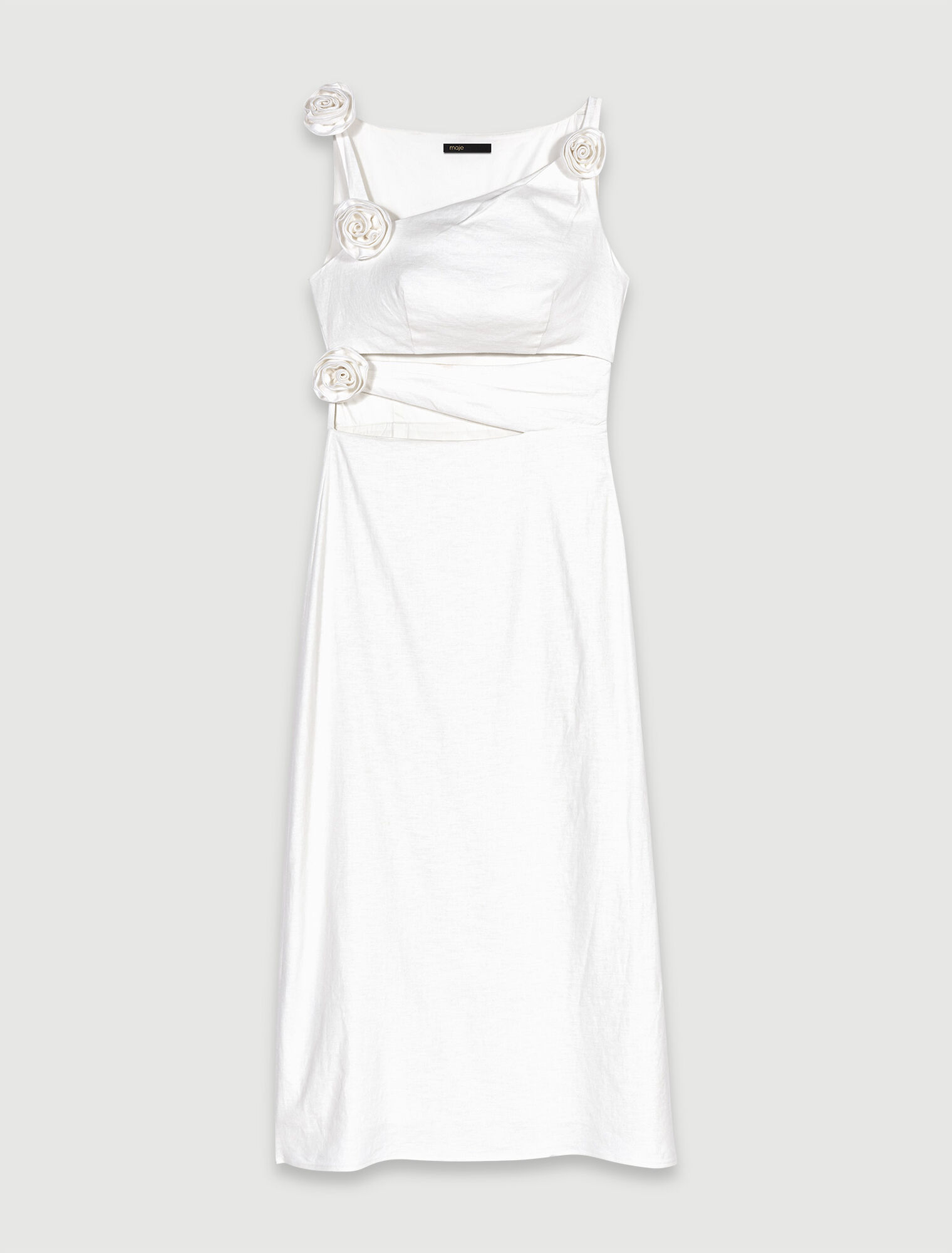 Robe longue en lin ajourée