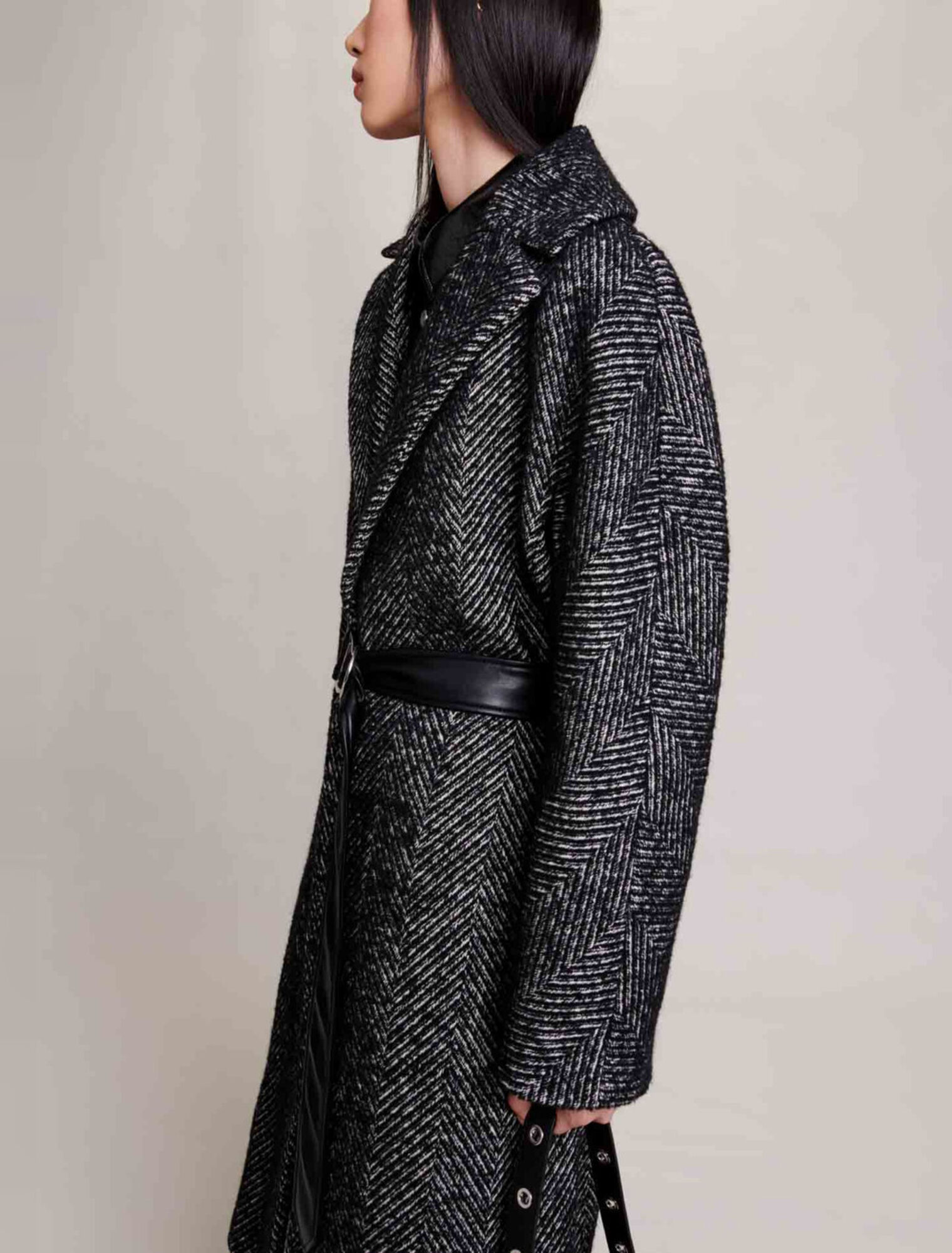 Manteau long chevrons