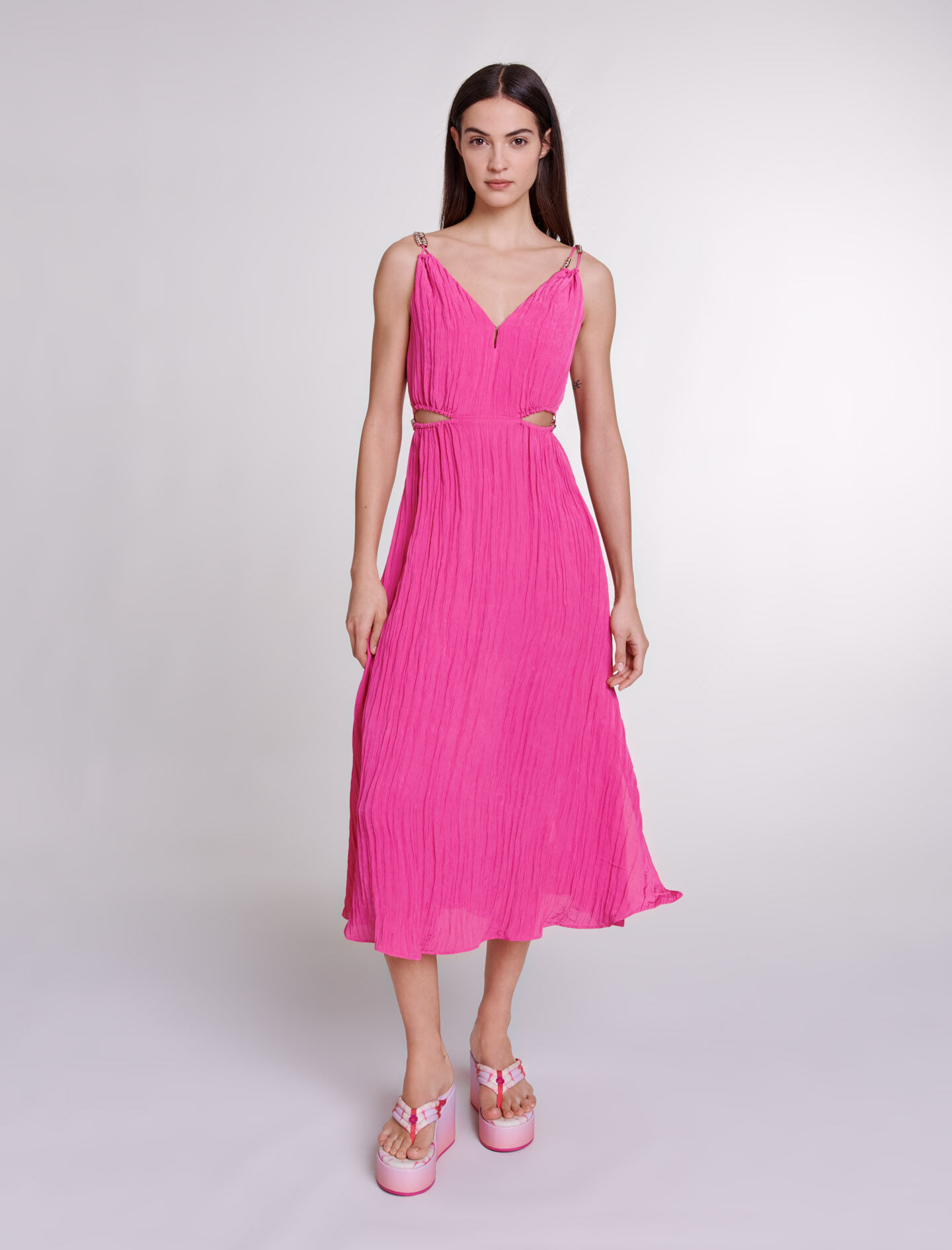 Robe rose maje best sale