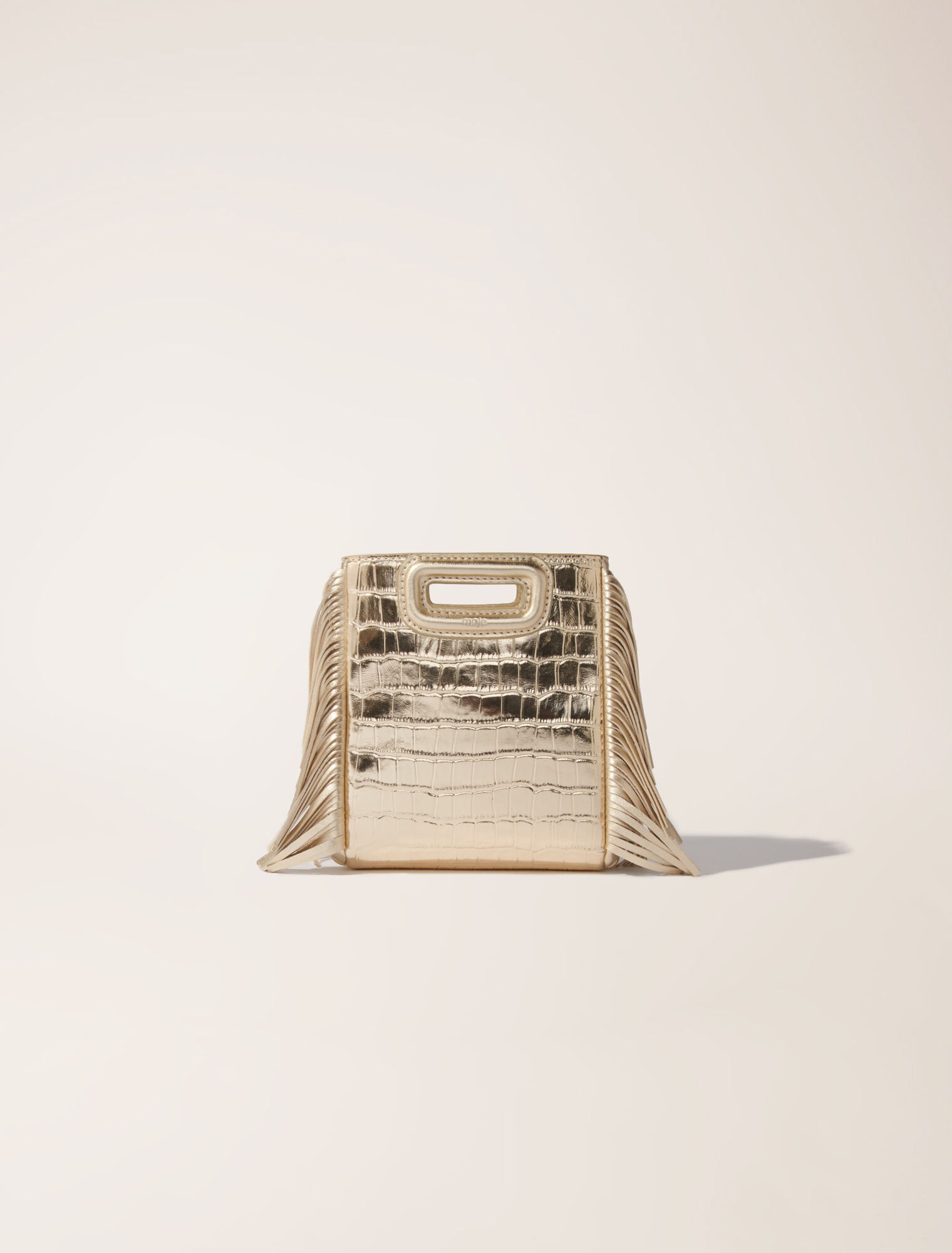 Mini embossed-leather M bag with chain