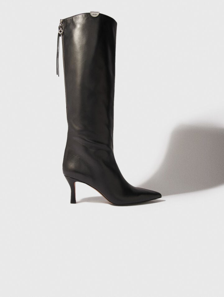 Bottes en cuir à bouts pointus