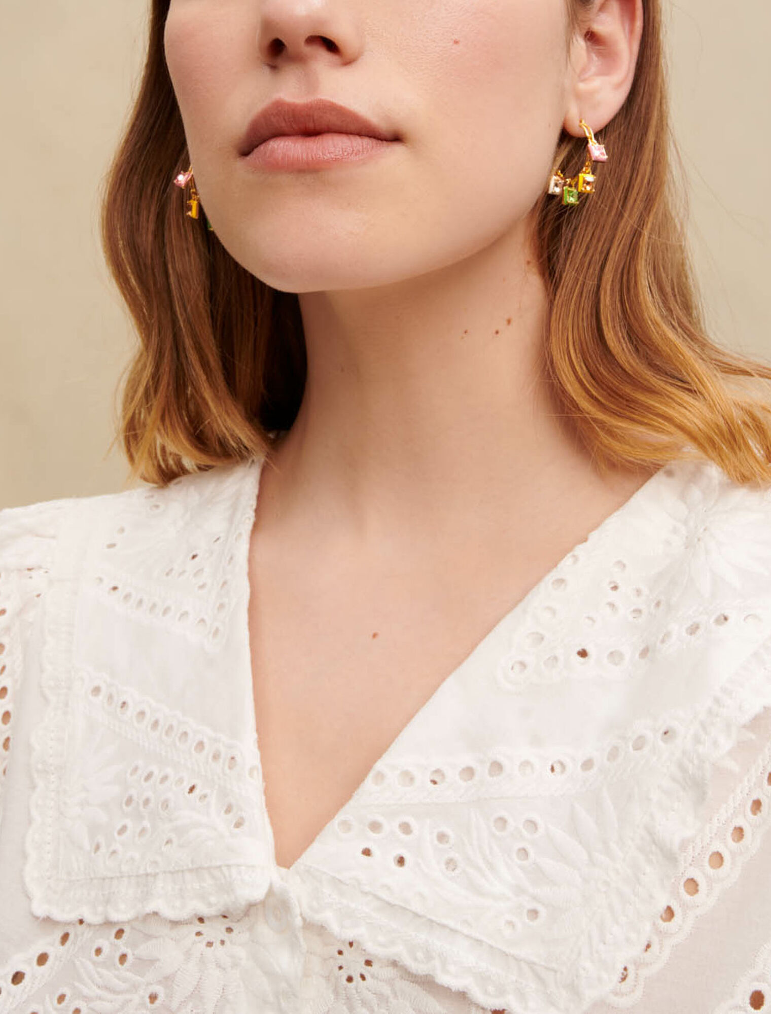 Embroidered cropped shirt