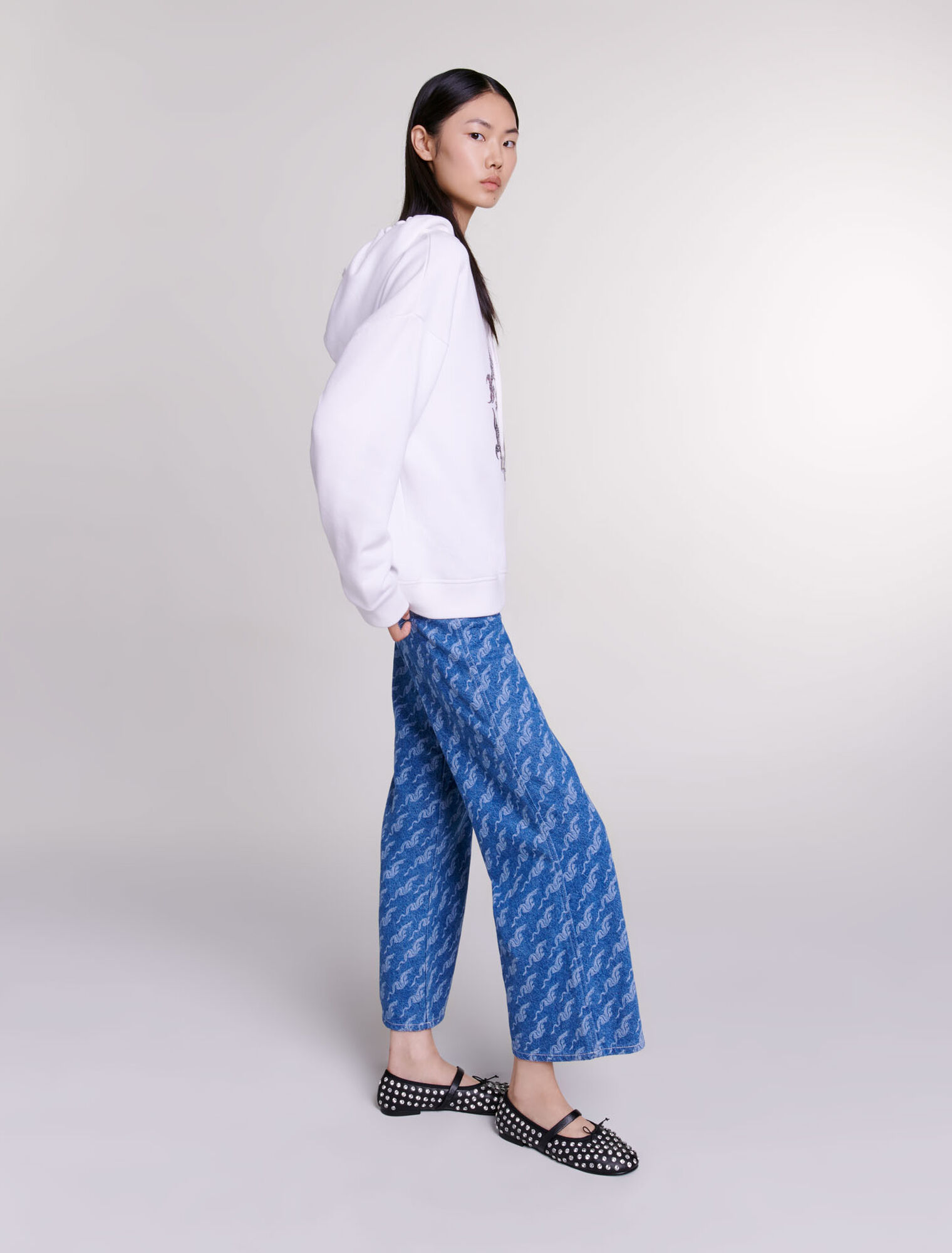 Sweatshirt oversize à strass