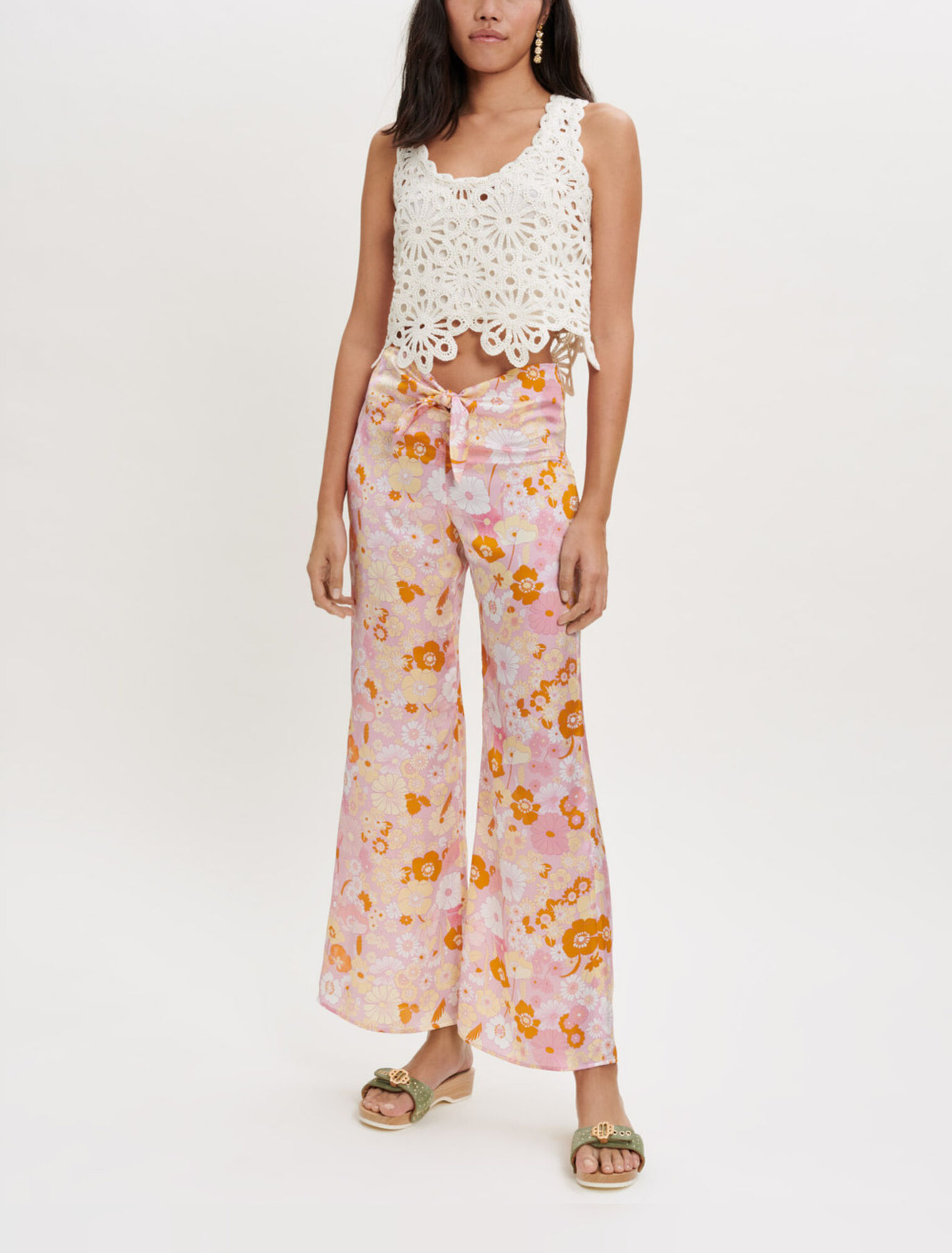 Fluid Flower Power print pants