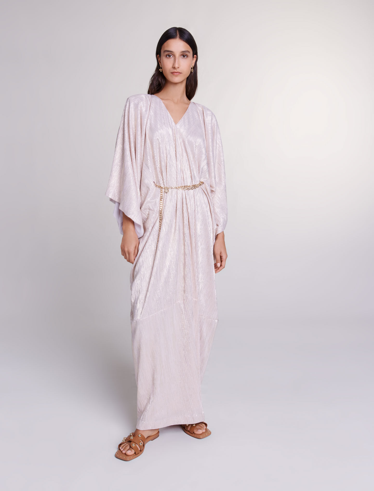 Robe longue a ceinture