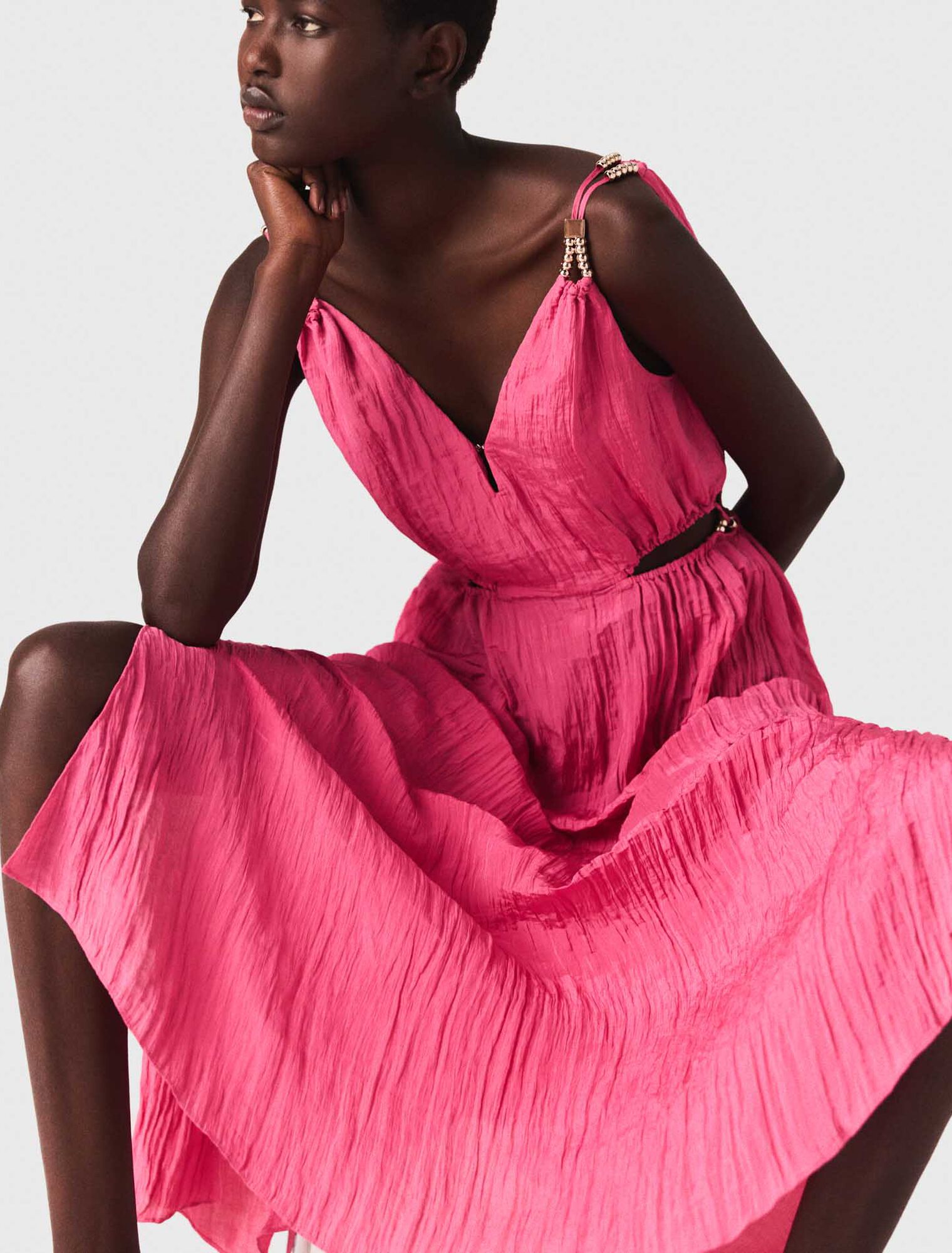 Openwork midi dress