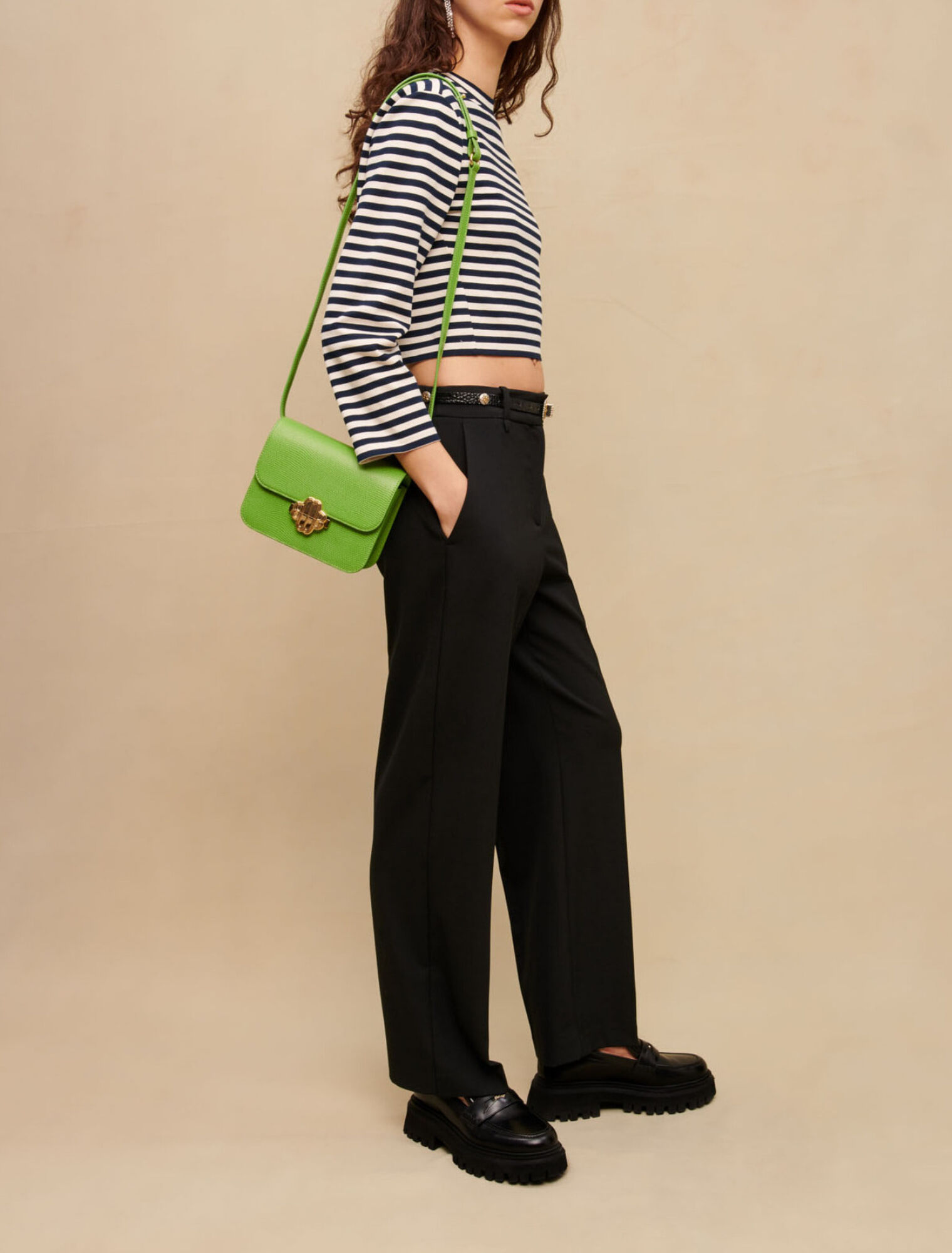 Pantalon de tailleur noir large