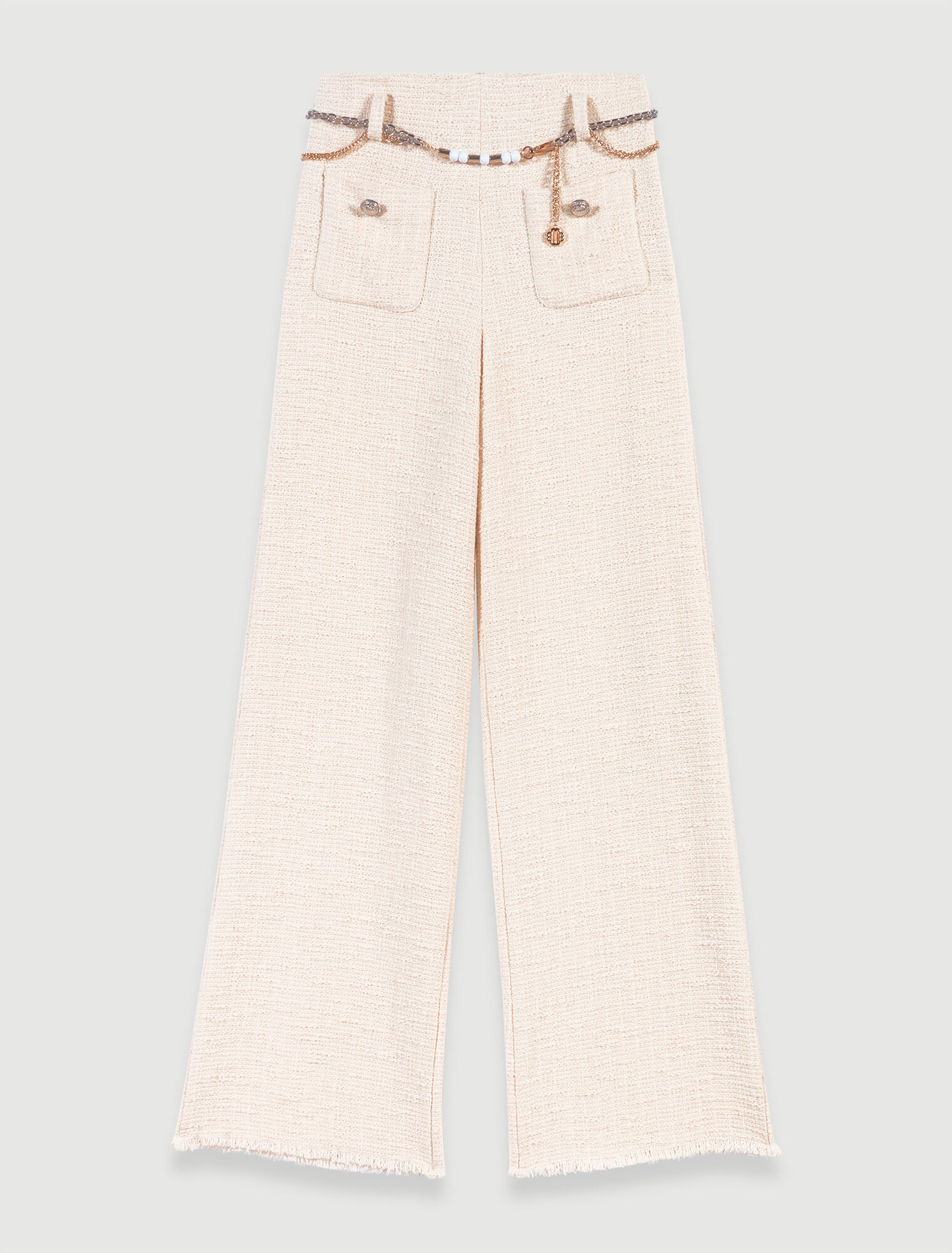 Pantalon large en tweed