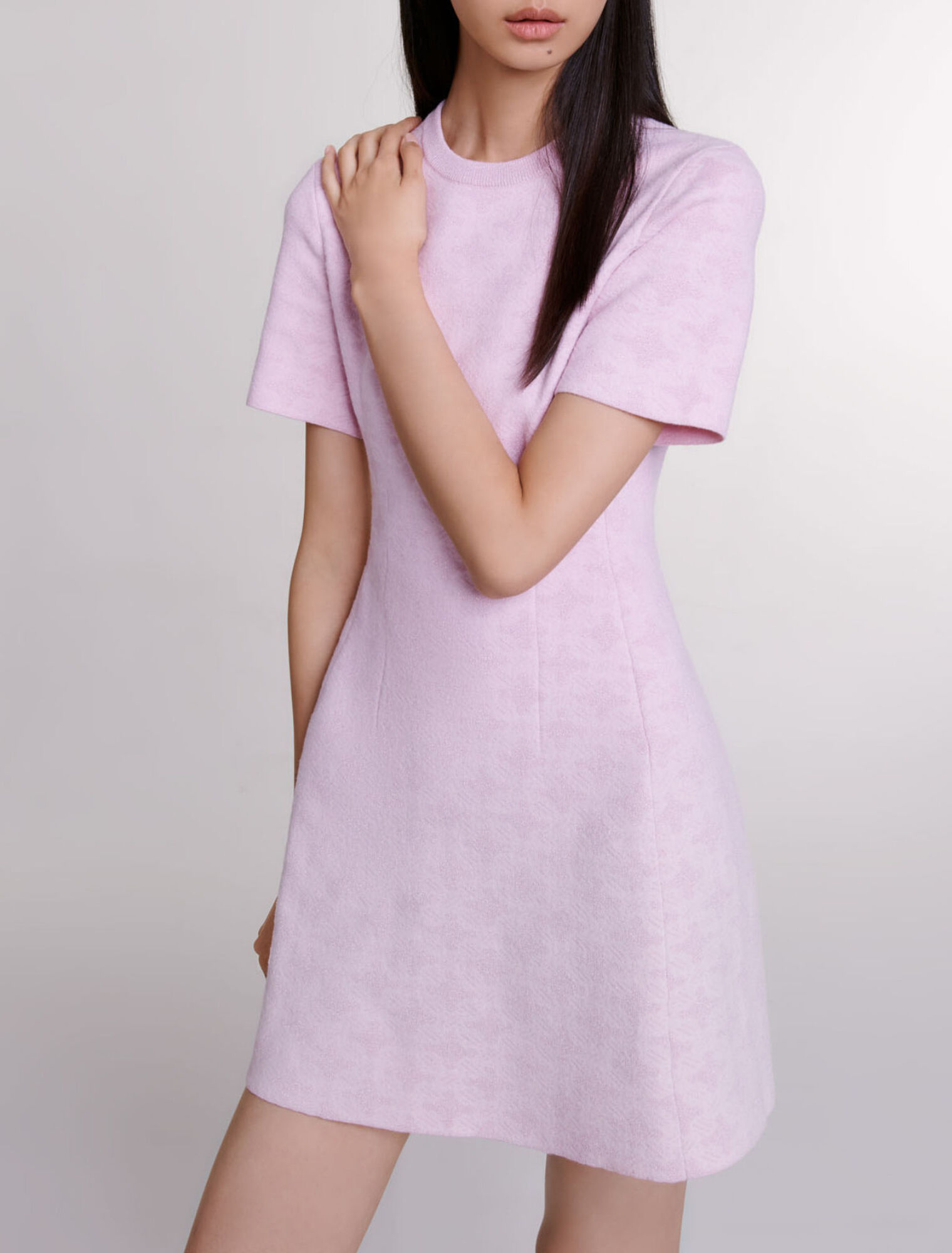 Robe courte en maille jacquard