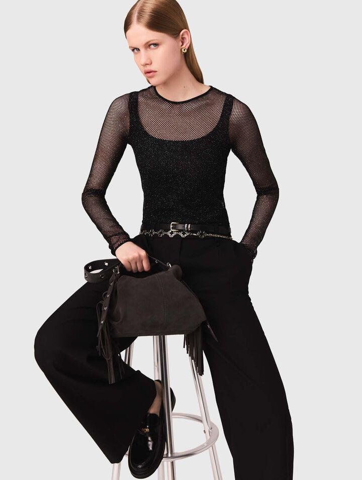 Jersey diamanté top