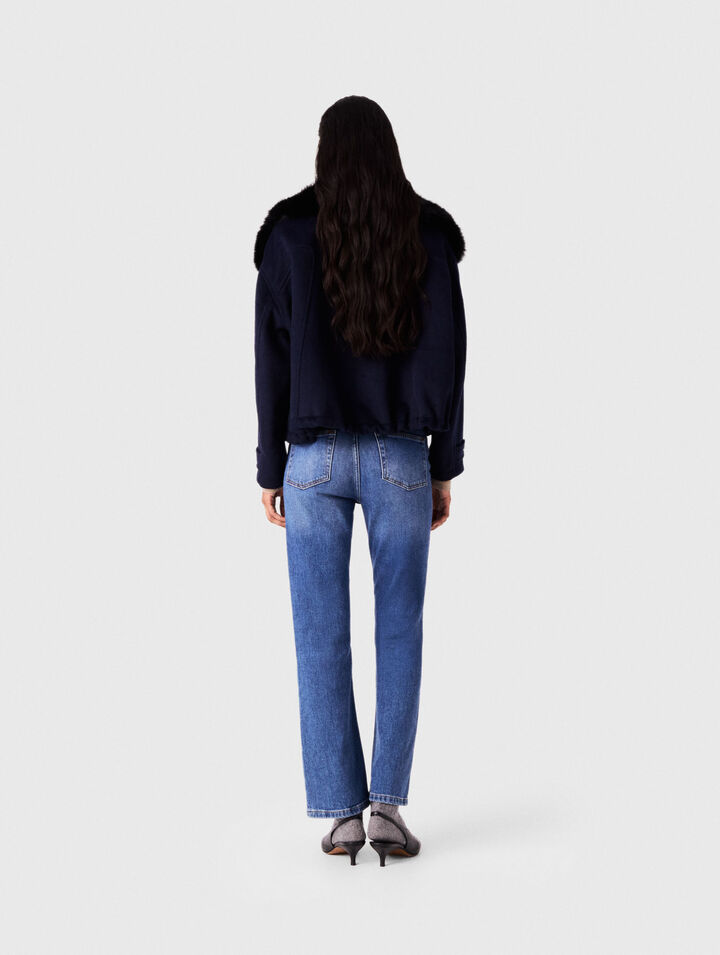 Jean denim &agrave; poches