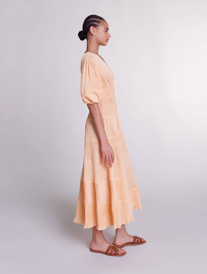 Robe longue plissée