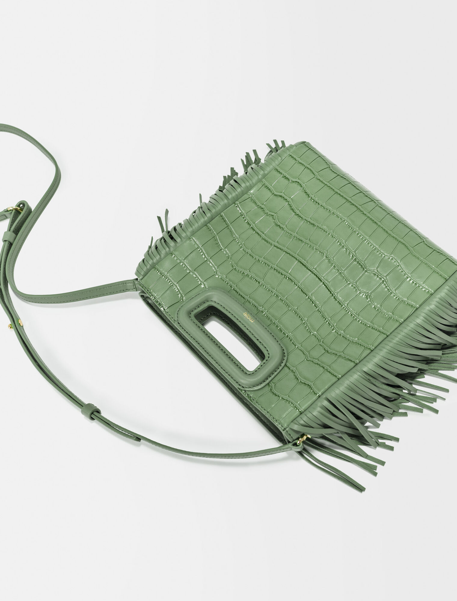 Sac M en cuir croco