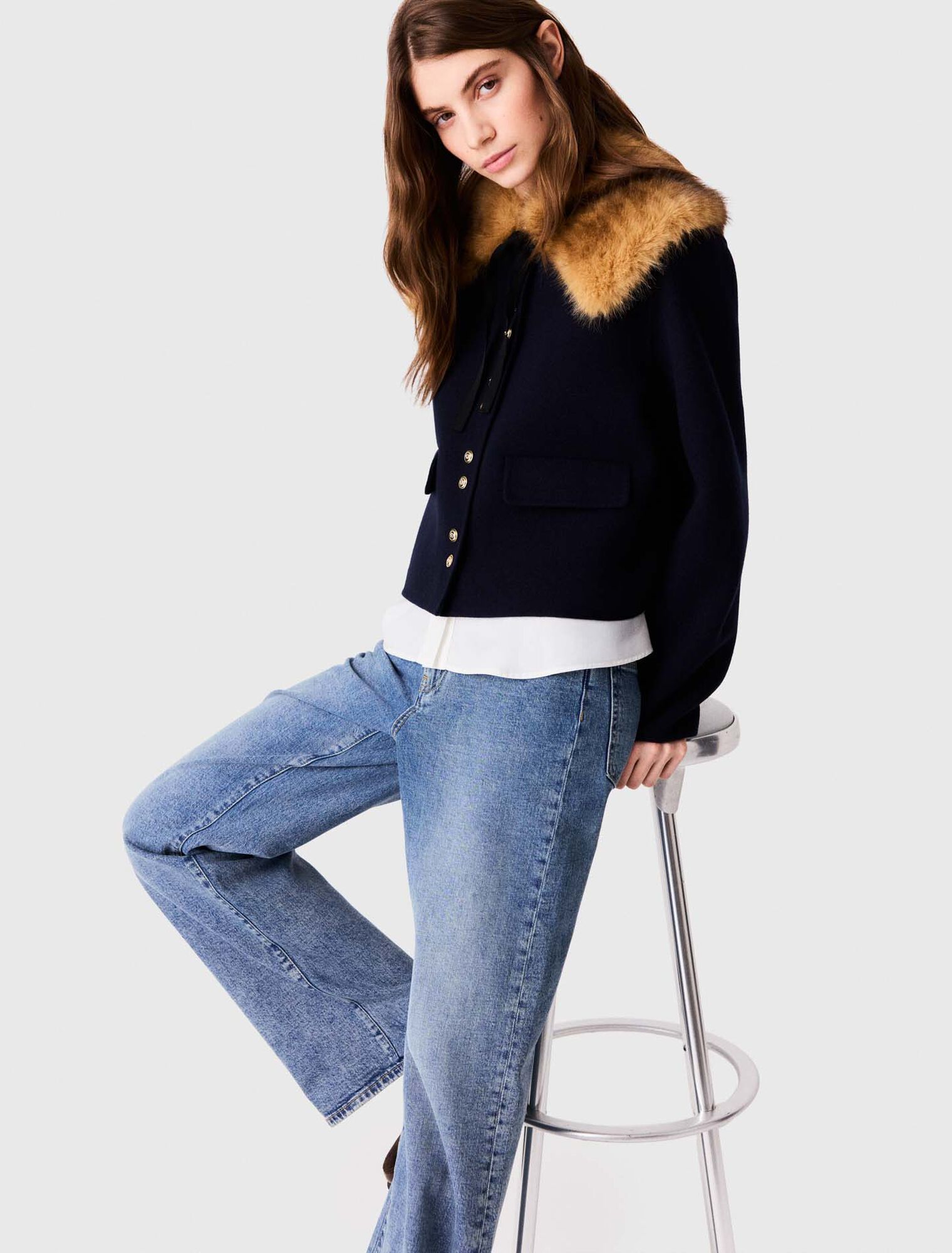 Manteau court en double face