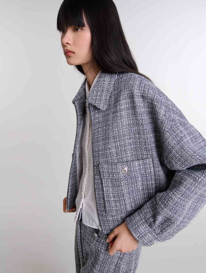 Blouson court en tweed