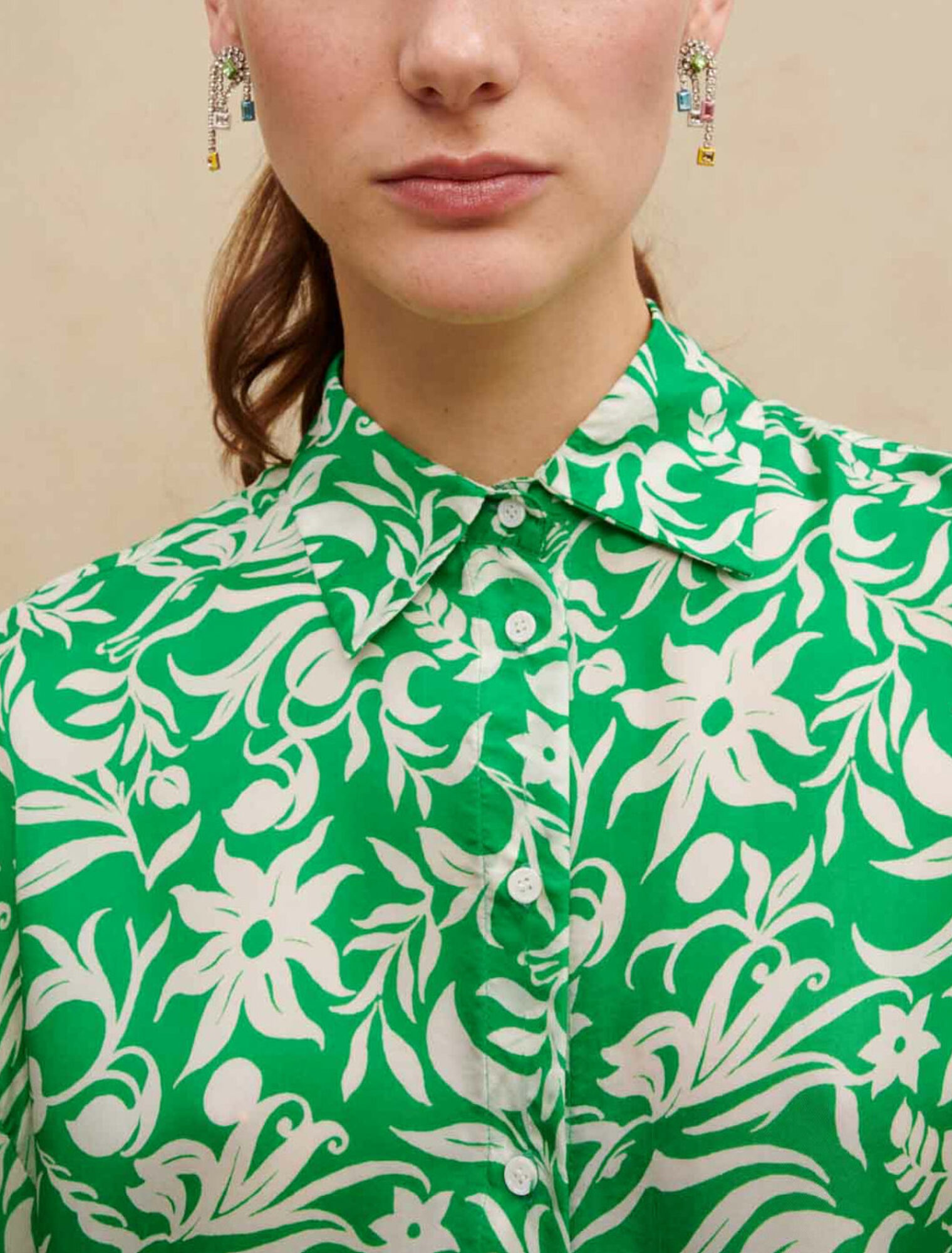 Chemise satinée imprimée