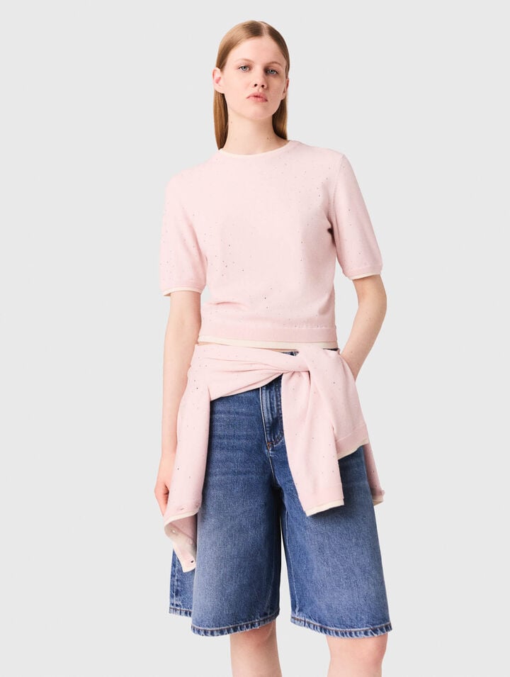 100% wool short-sleeve sweater