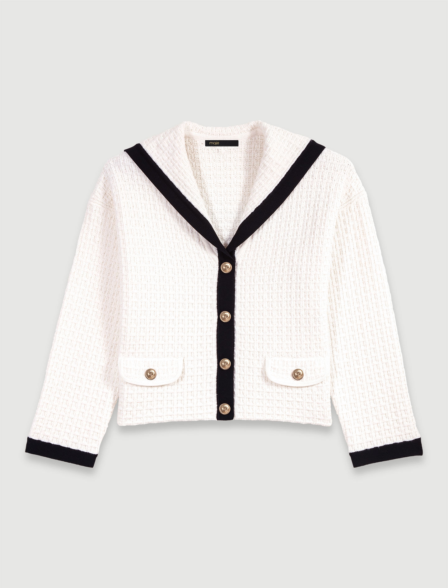 MY___　マイ　CARDIGAN WITH COLLAR Contrast collar cardigan
