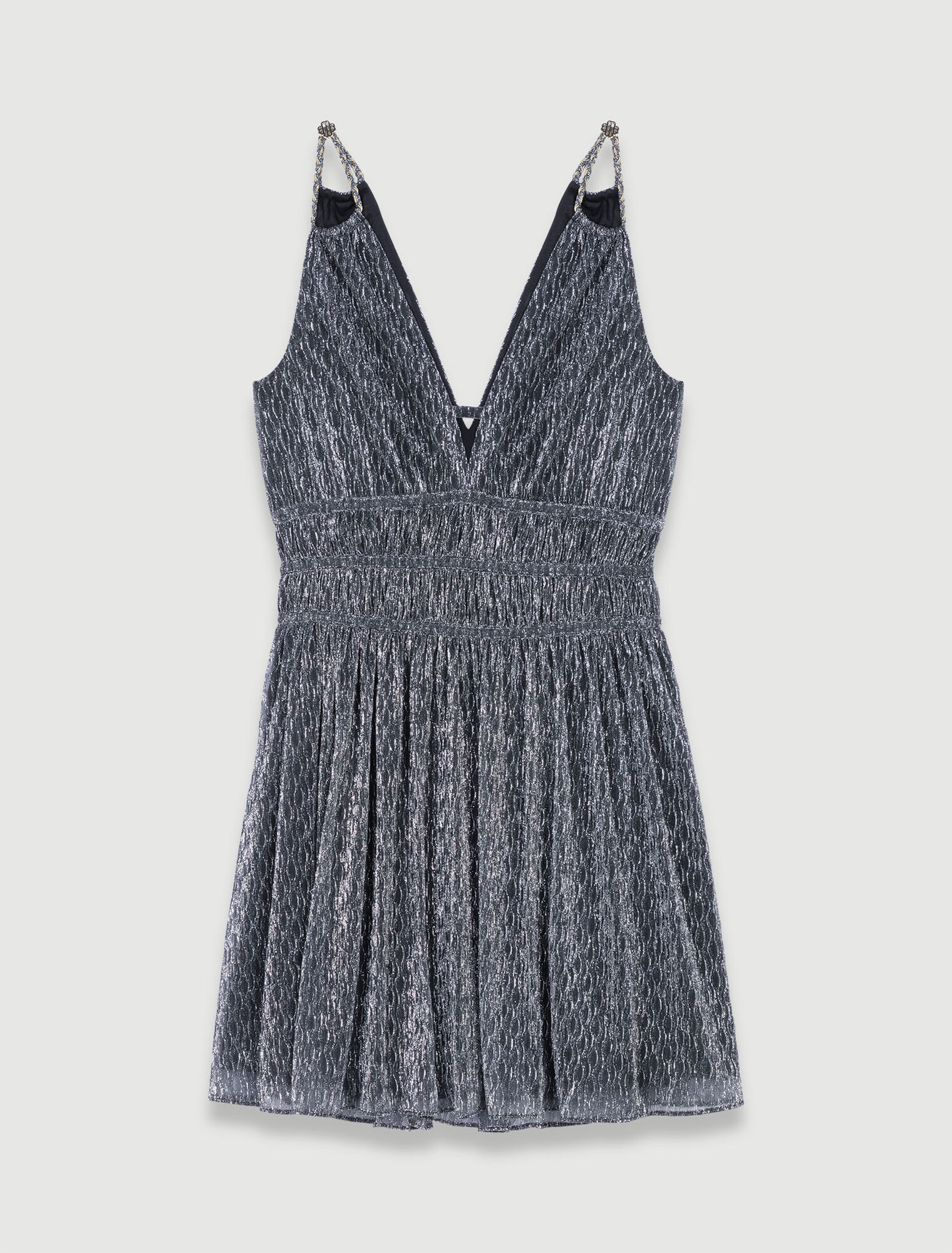 Robe courte argentée
