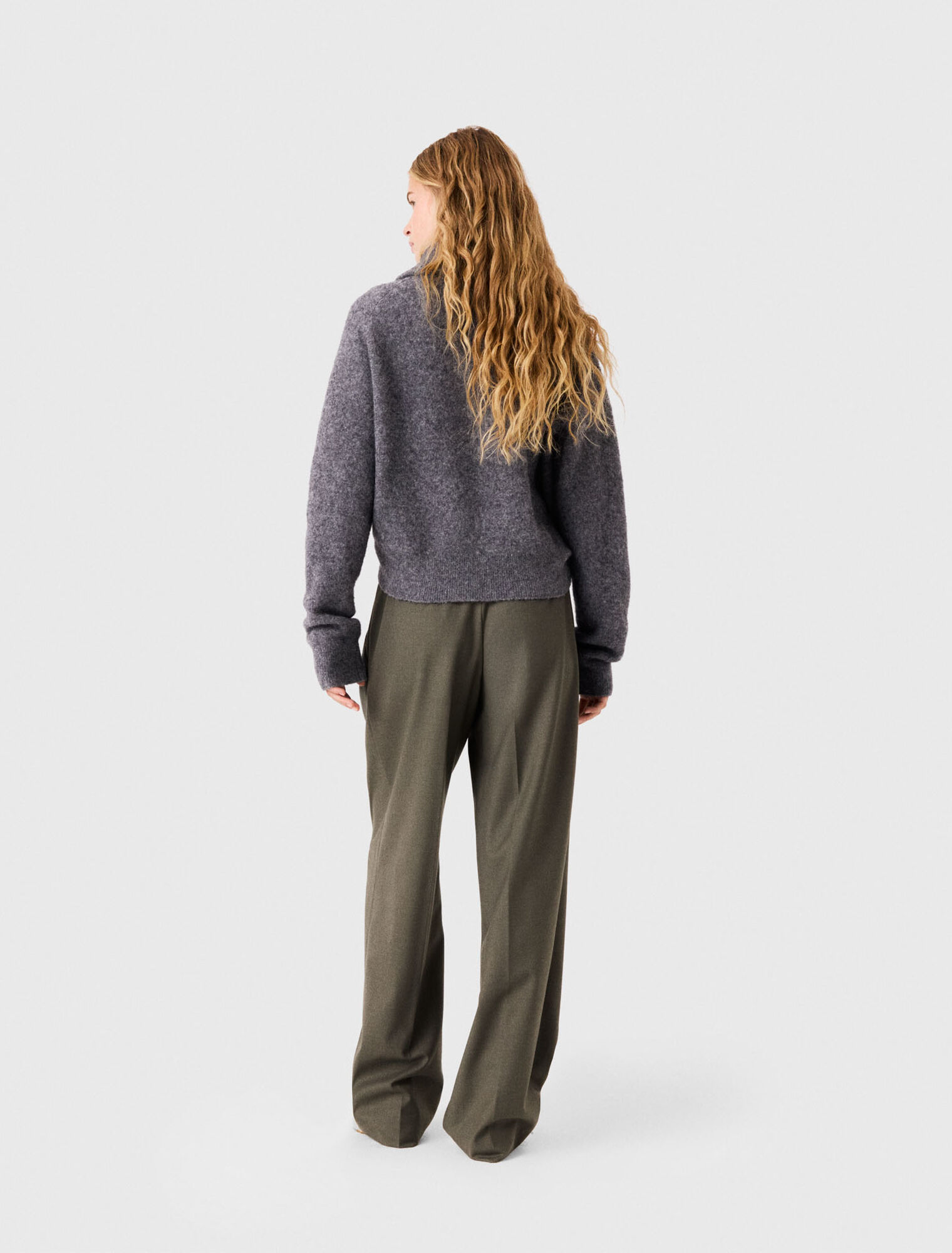 Zip-neck yak sweater