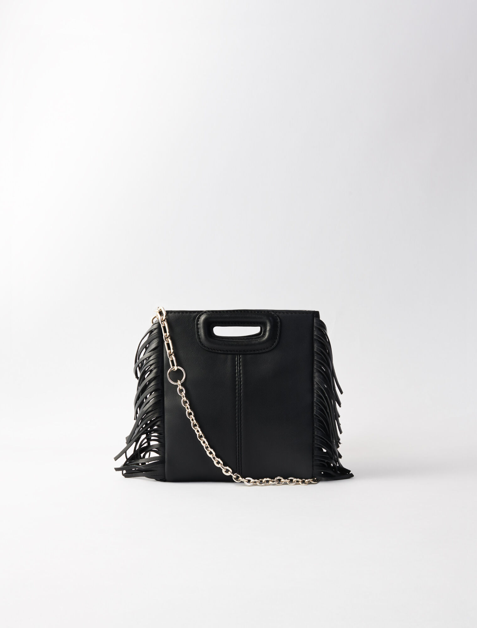 Leather mini M bag with chain