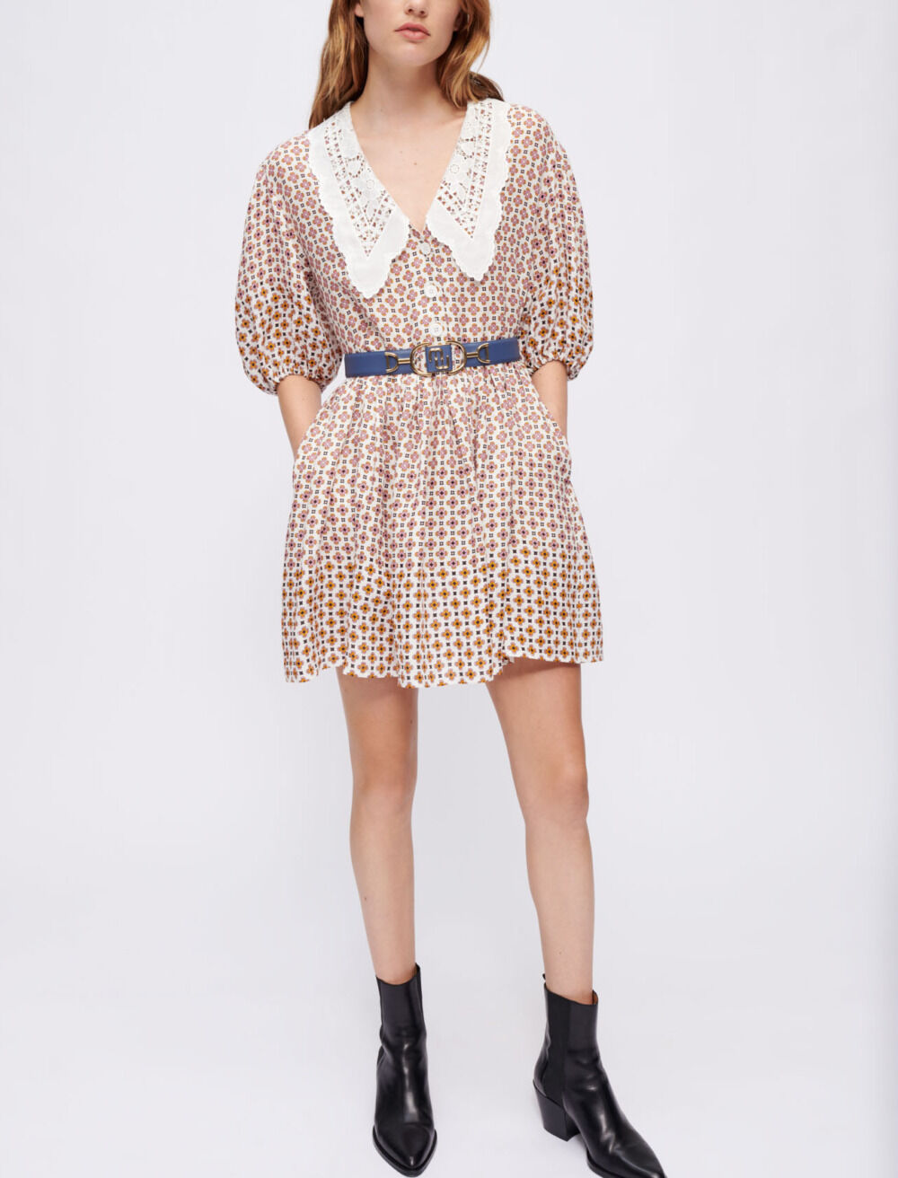 Maje printed dress cheap