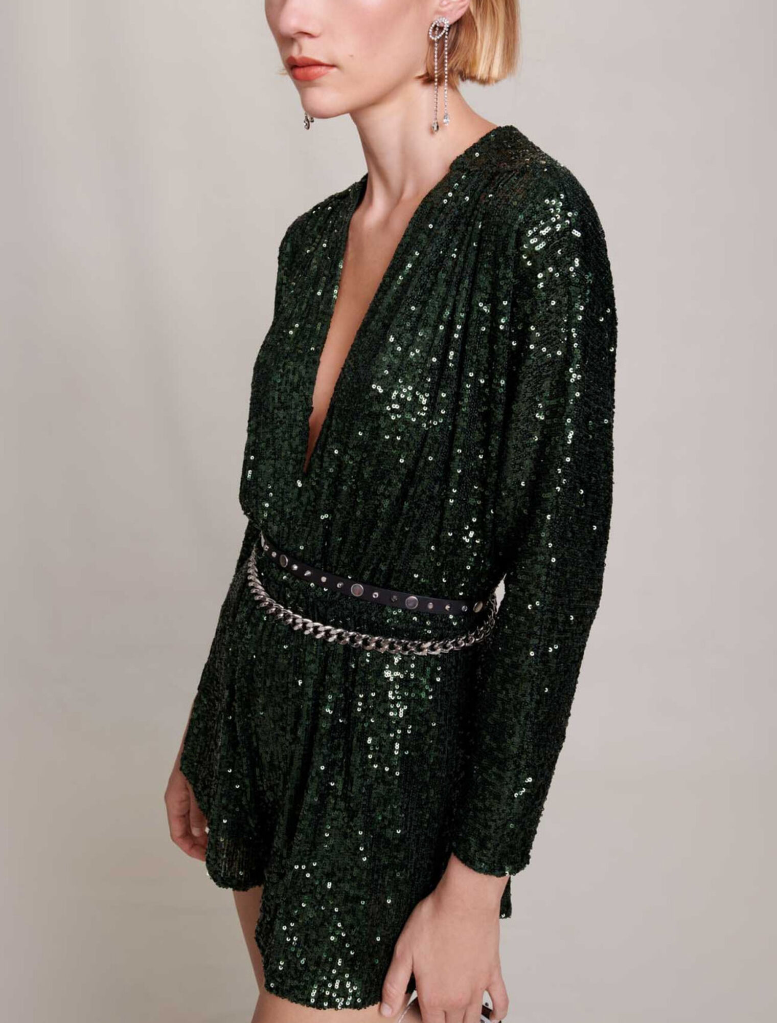 Combinaison short à paillettes