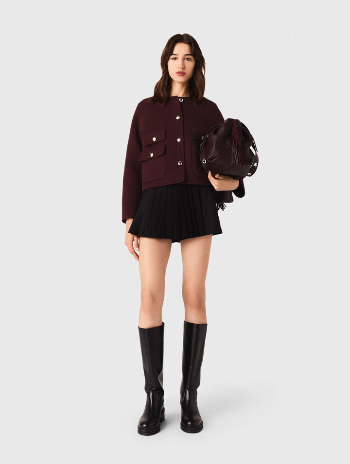 Short droit plissé
