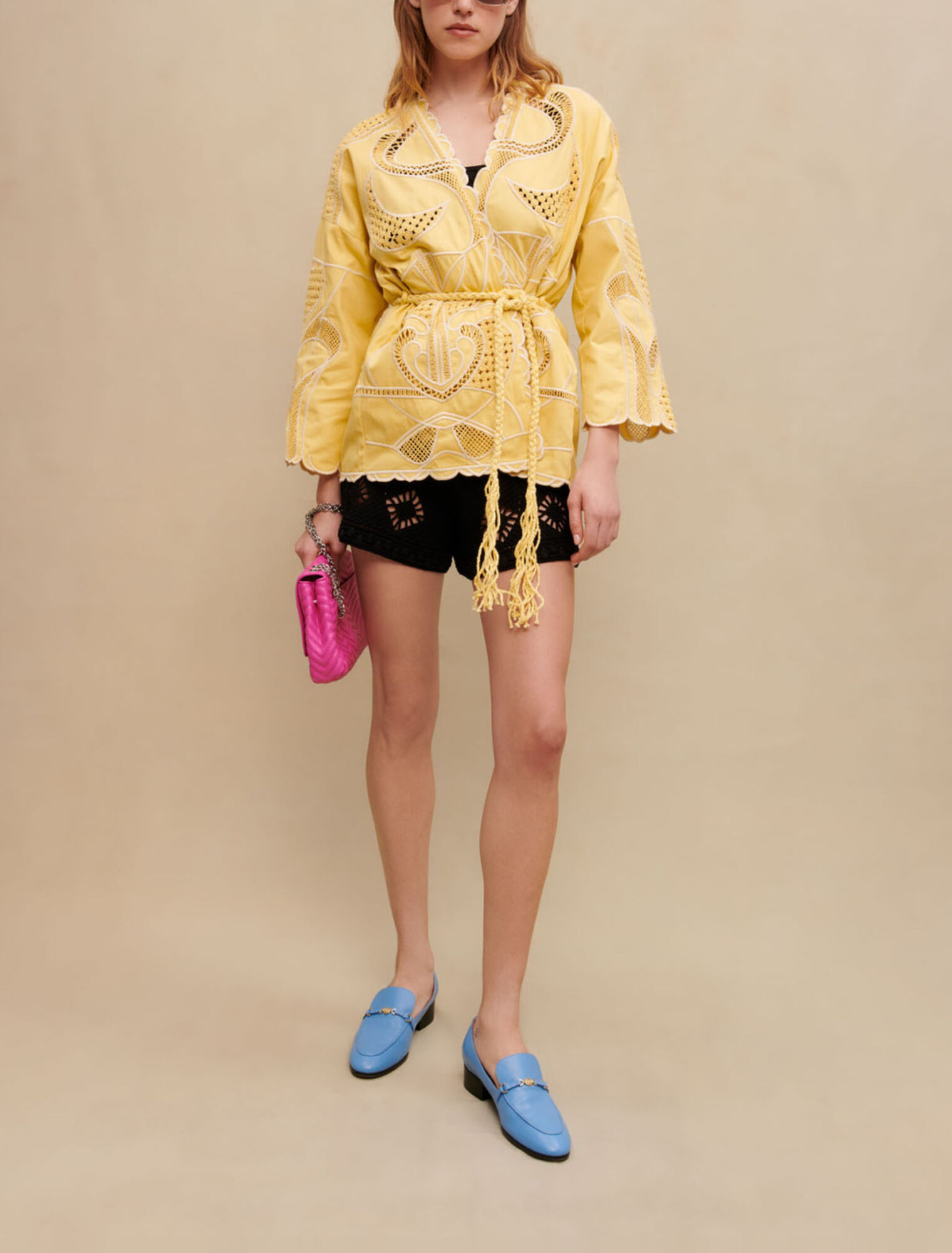 Embroidered kimono jacket