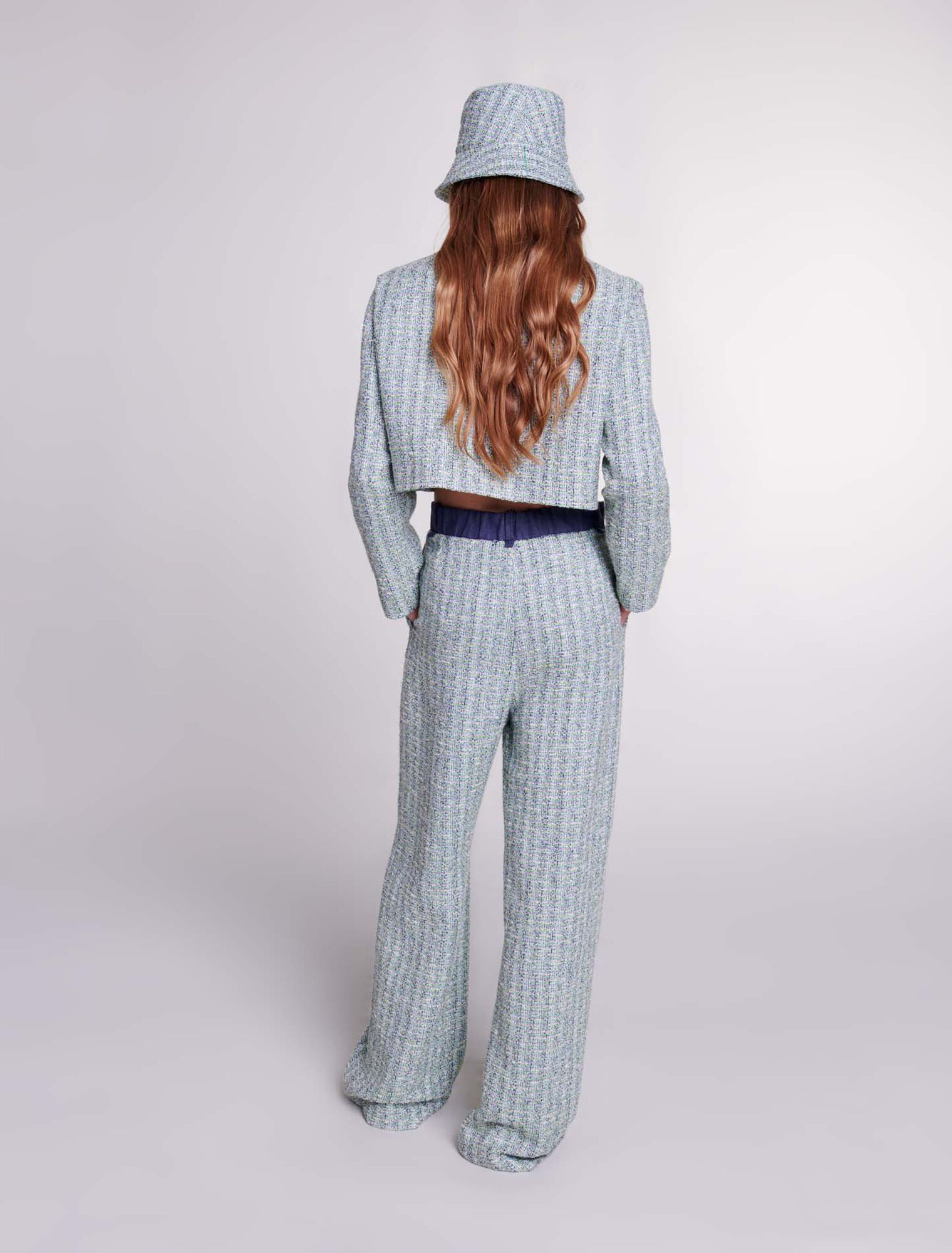 Pantalon large en tweed