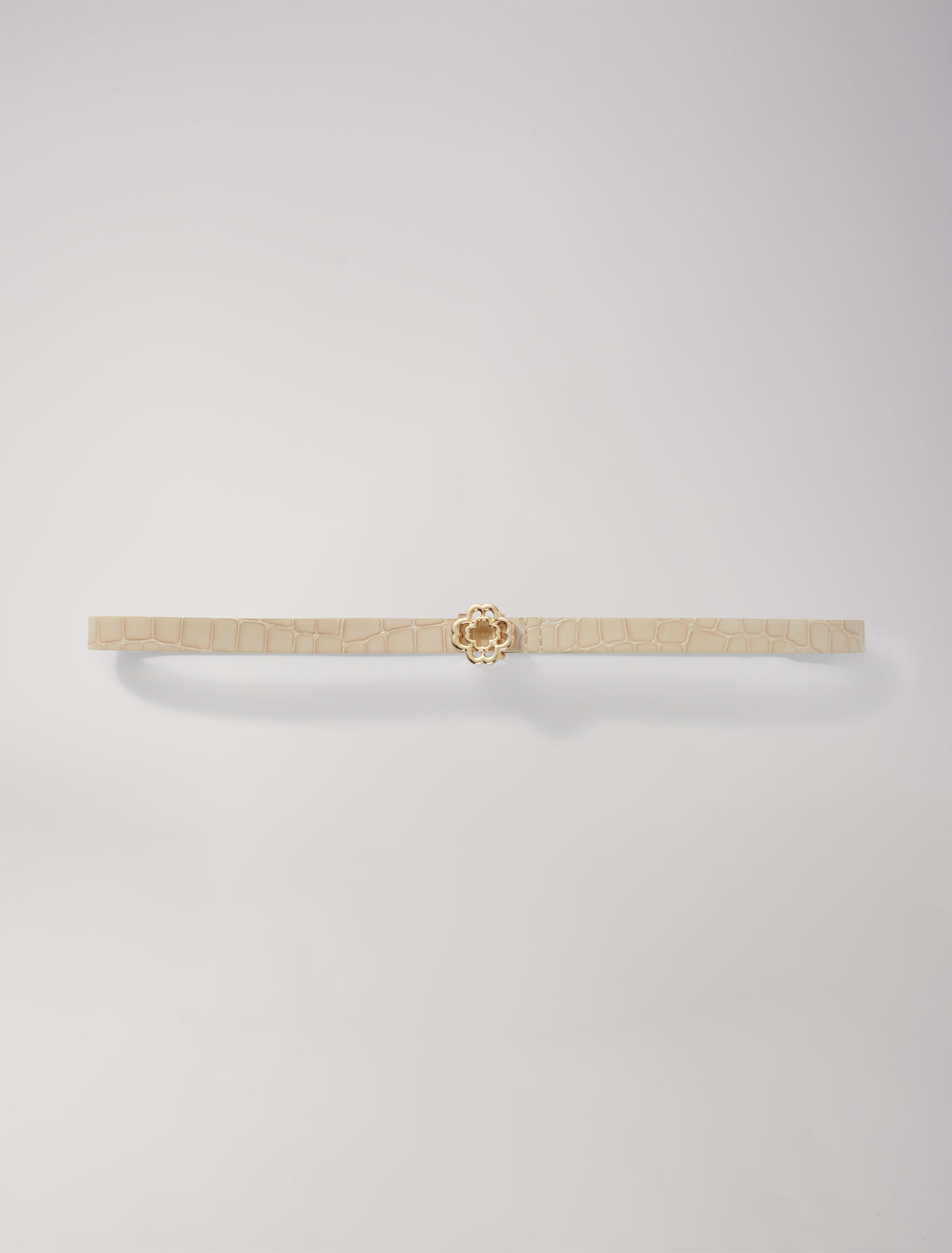 Ceinture fine en cuir à boucle Clover