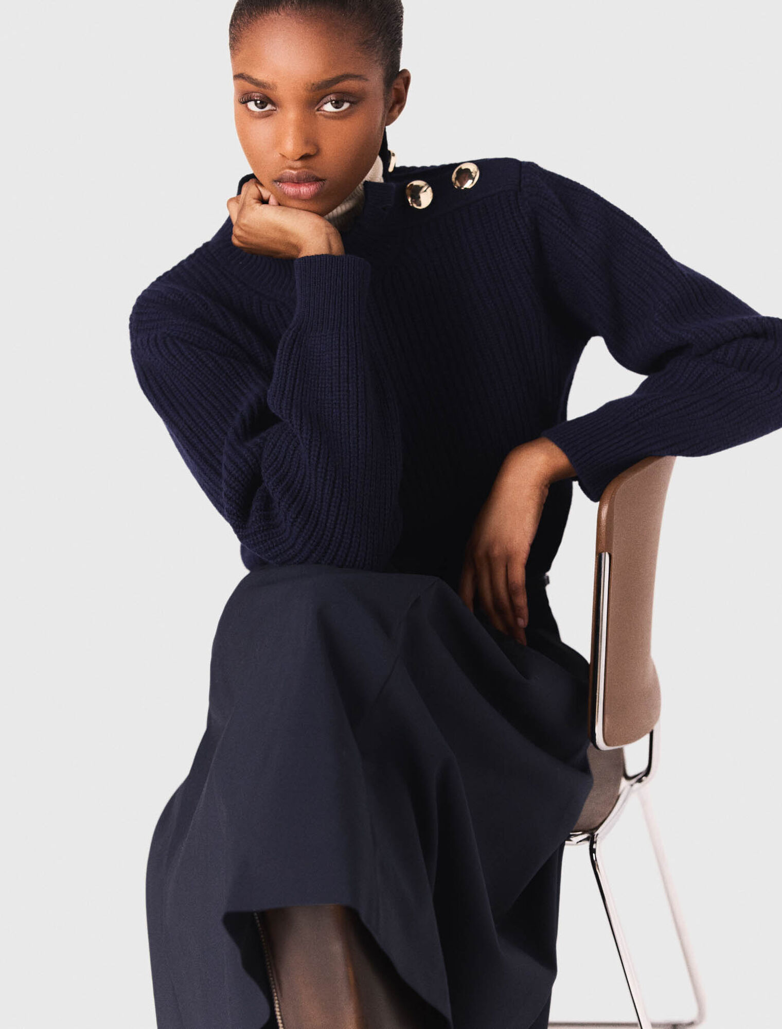 Pull en laine à col roulé