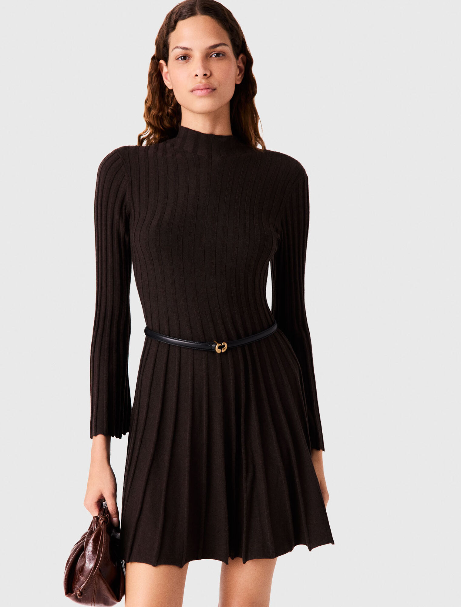 High-neck short skater dress