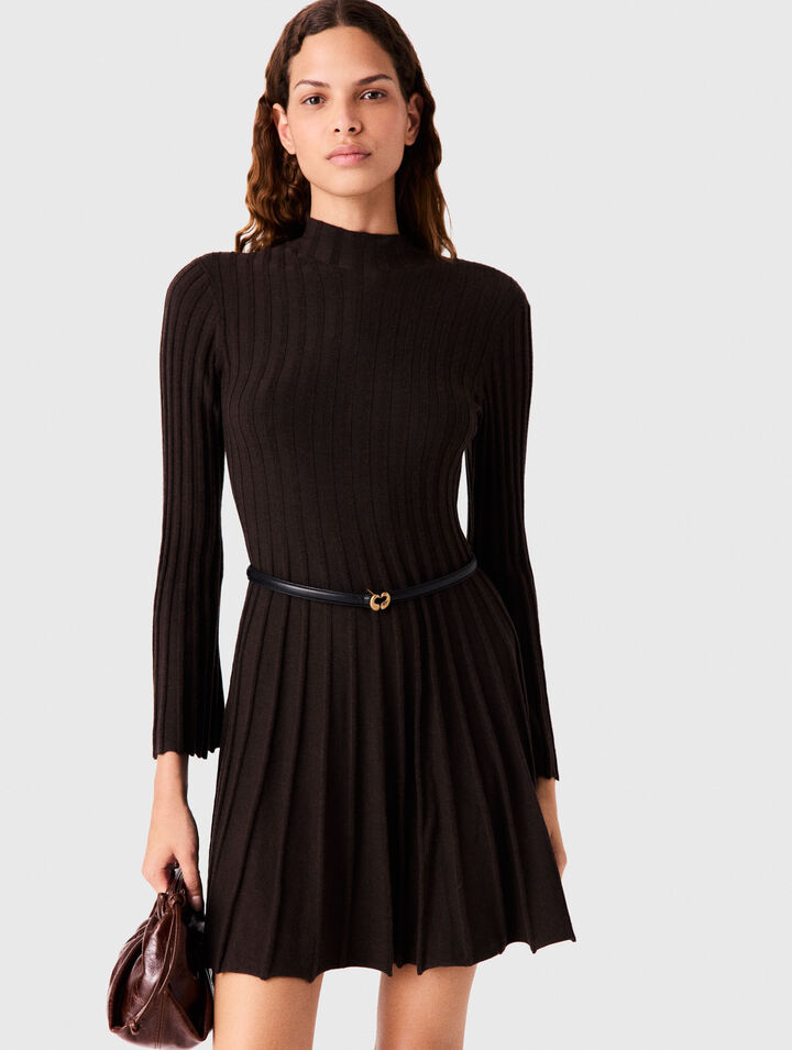 High-neck short skater dress